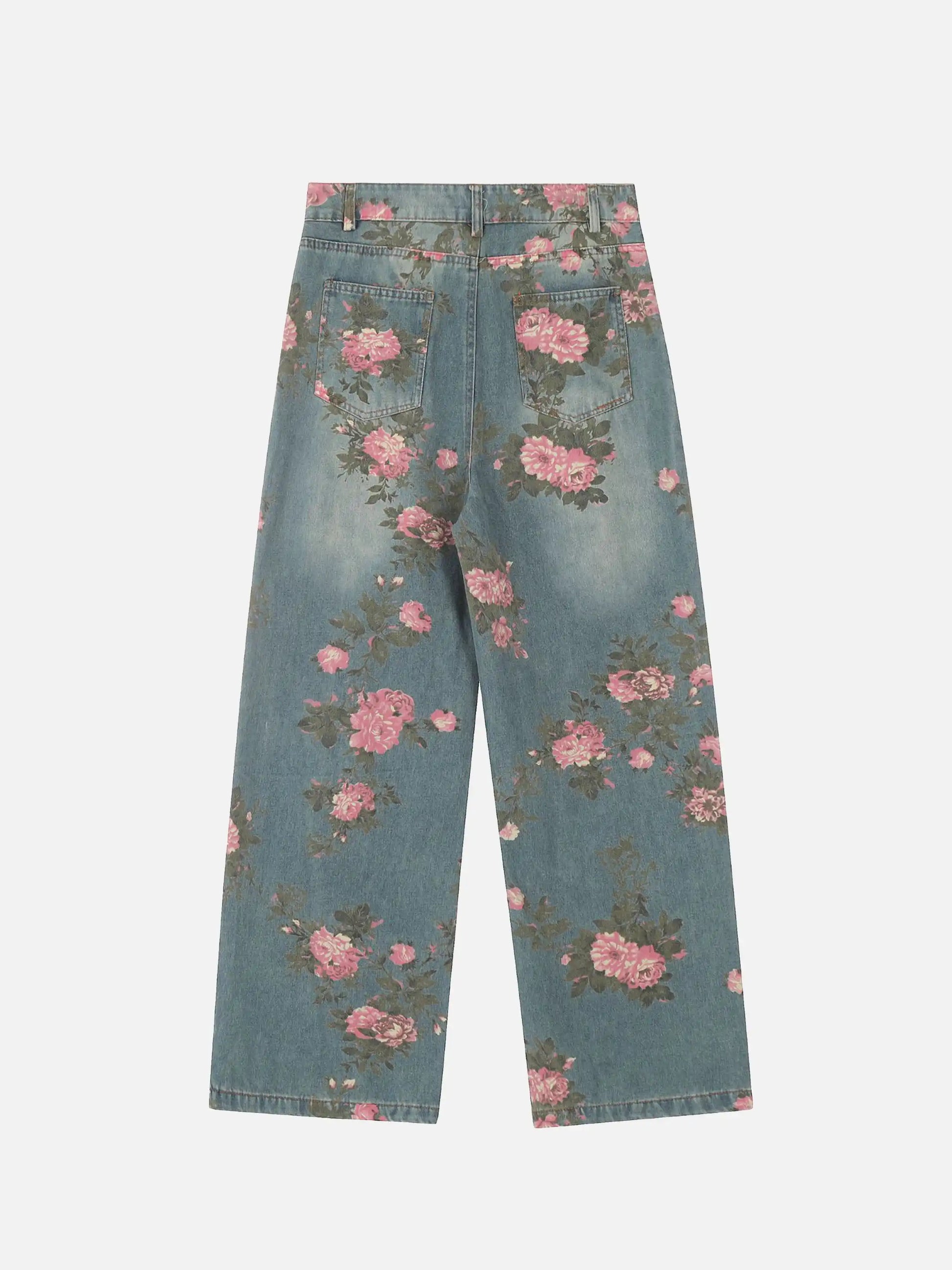 Disguisen American Hip-Hop Vintage Rose Jeans
