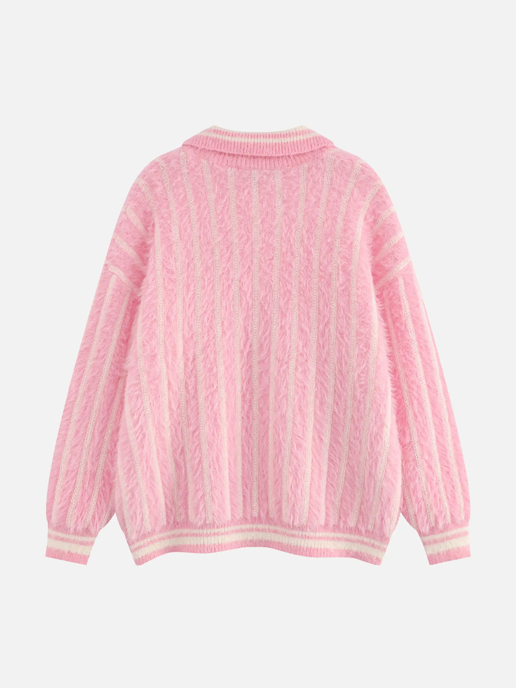 Disguisen Mohair Polo Collar Stripe Sweater