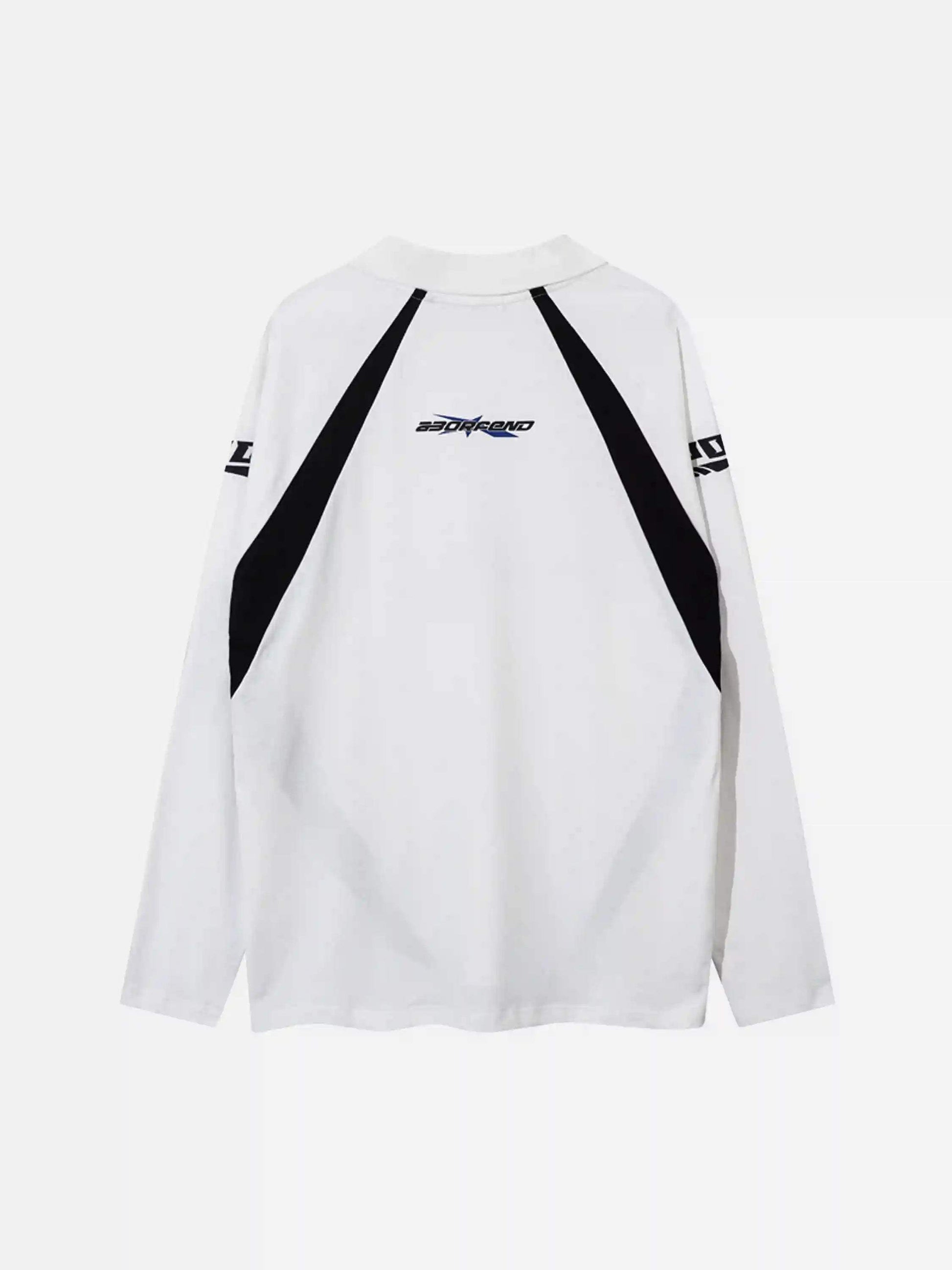 Disguisen Bockore Hip-Hop Lapel Long-Sleeved T-Shirt