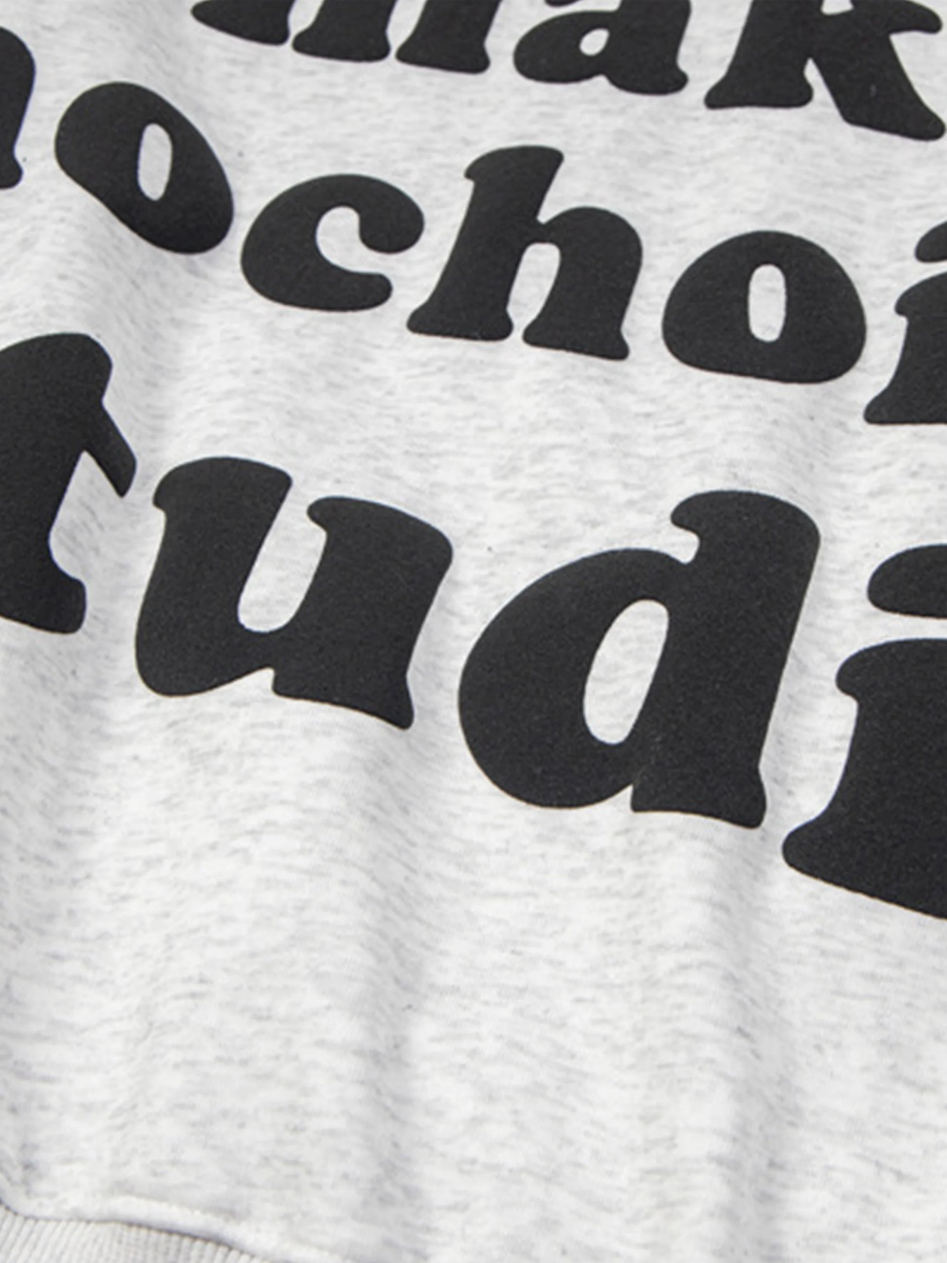 Letter Printed Fleece Hoodie