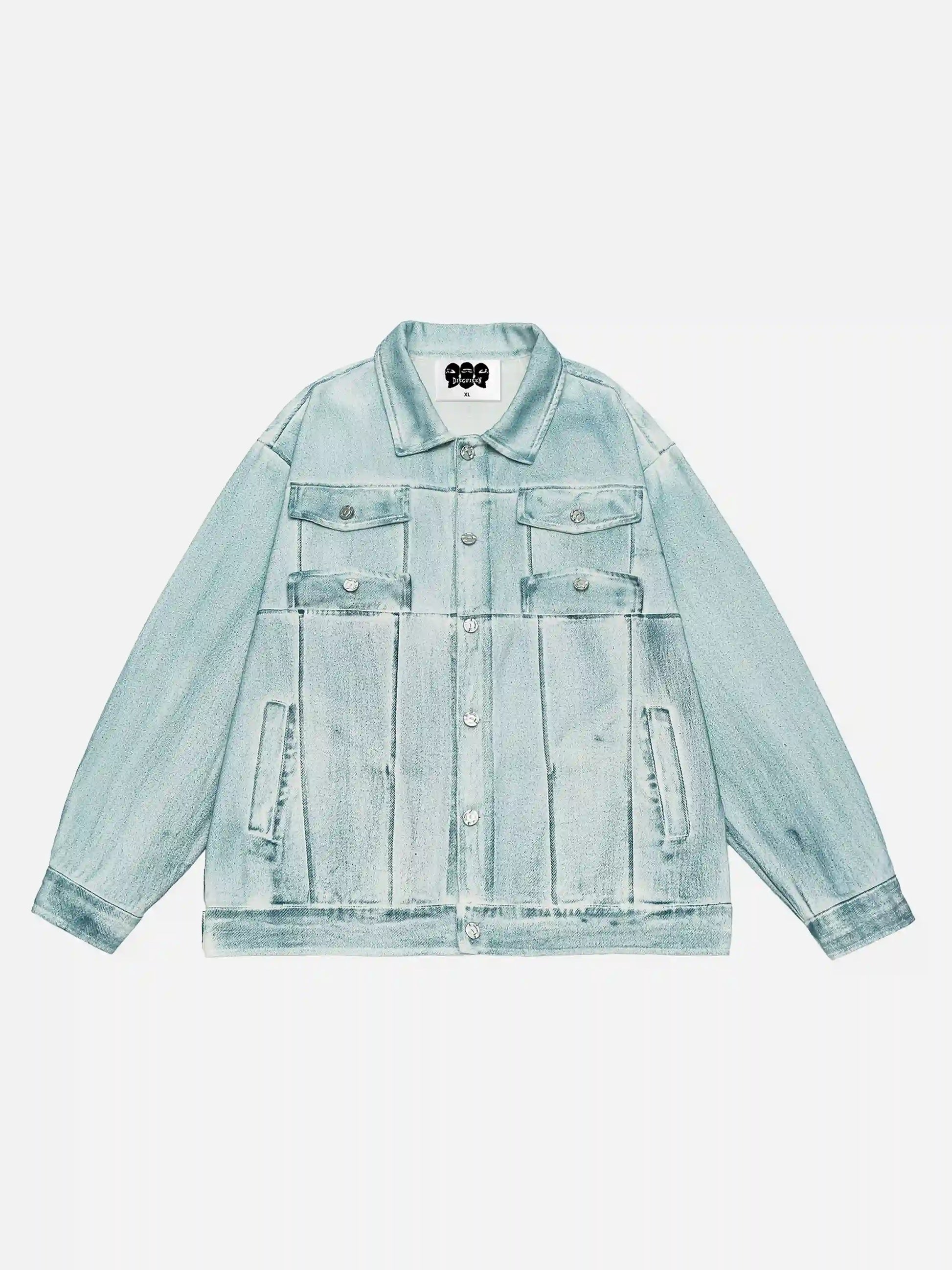 Disguisen American Style Dirty Dyed Colored Denim Jacket