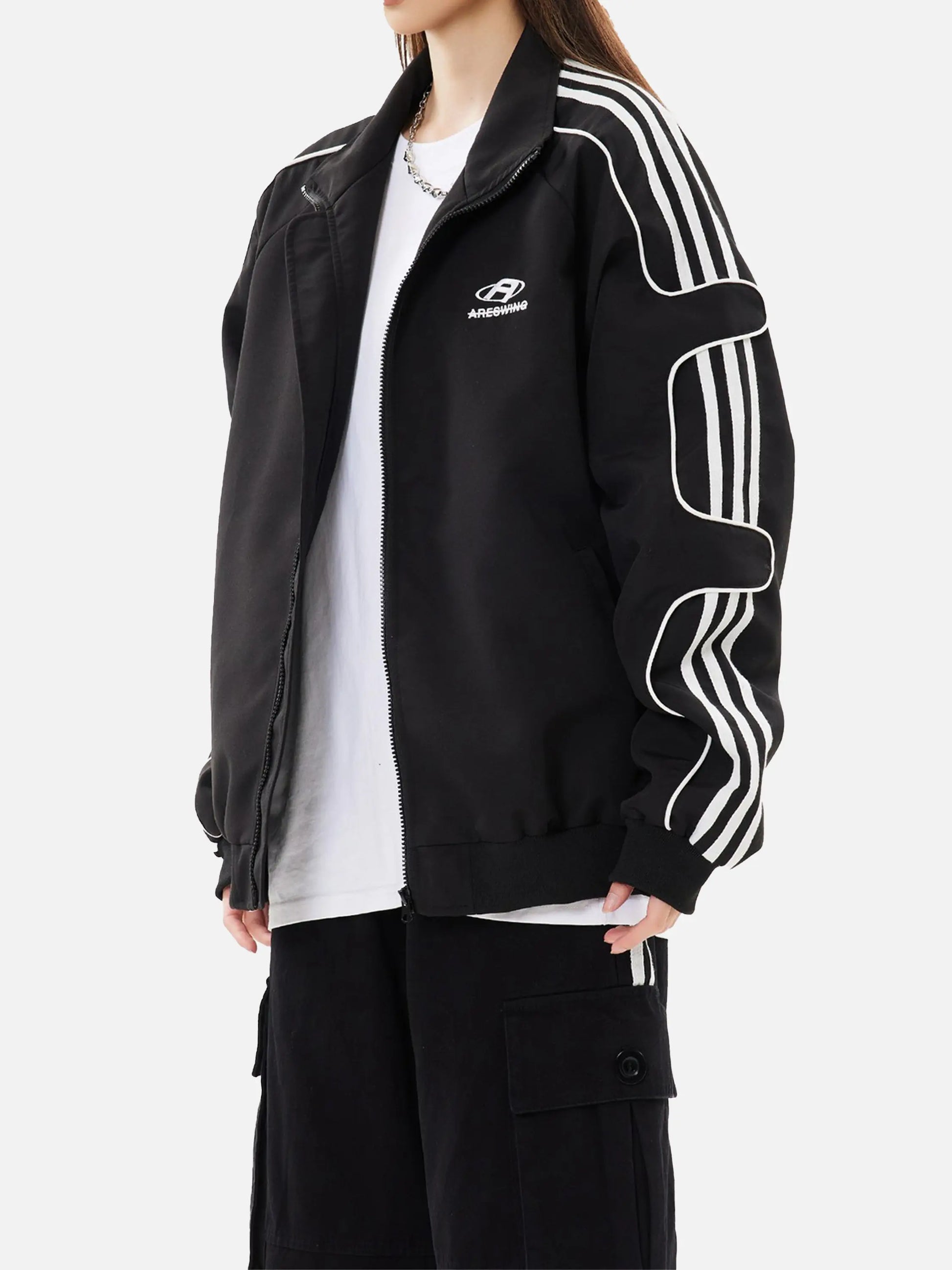 Disguisen American Retro Patchwork Sports Jacket