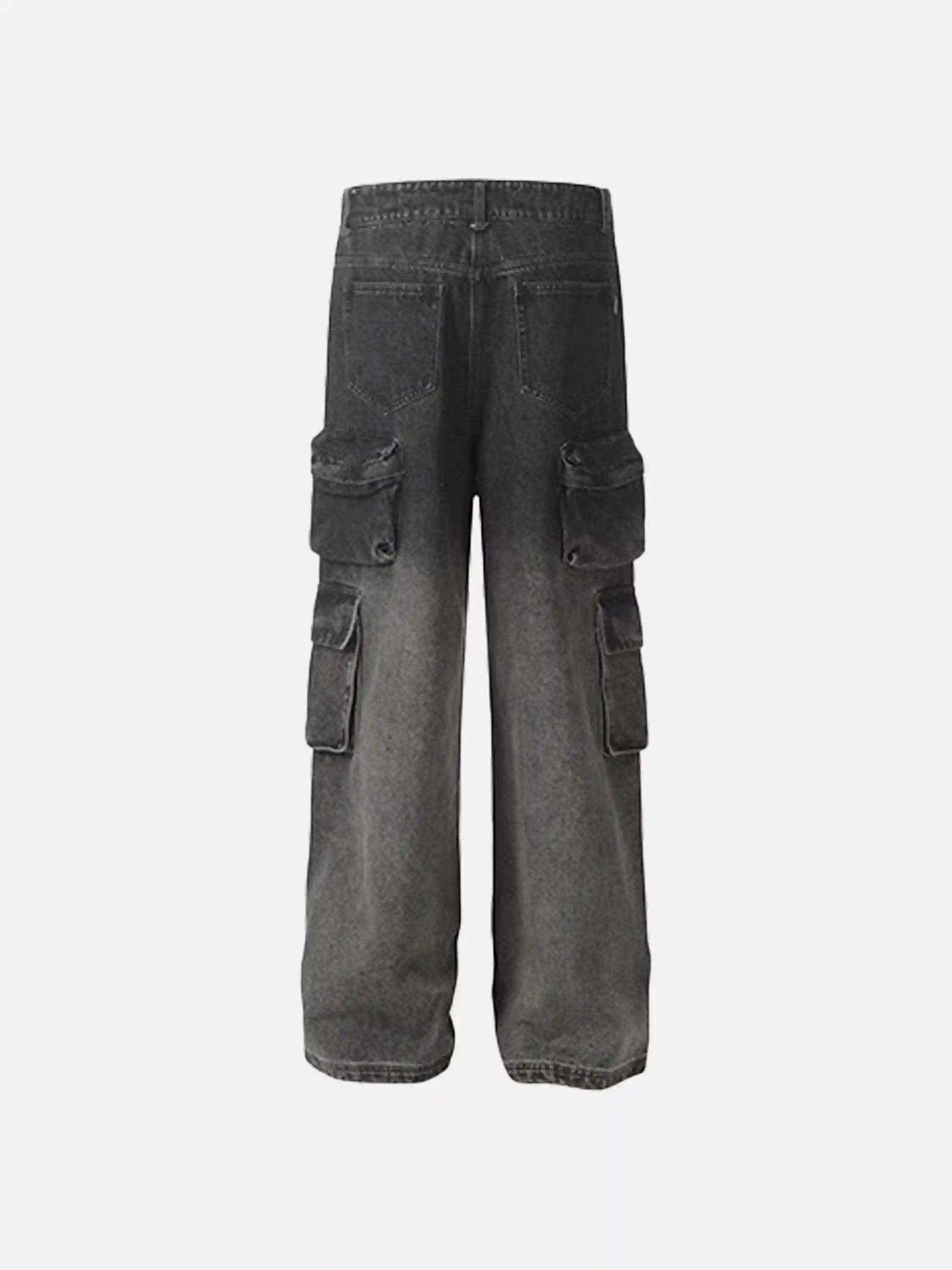 Disguisen Washed Distressed Cargo Pocket Jeans