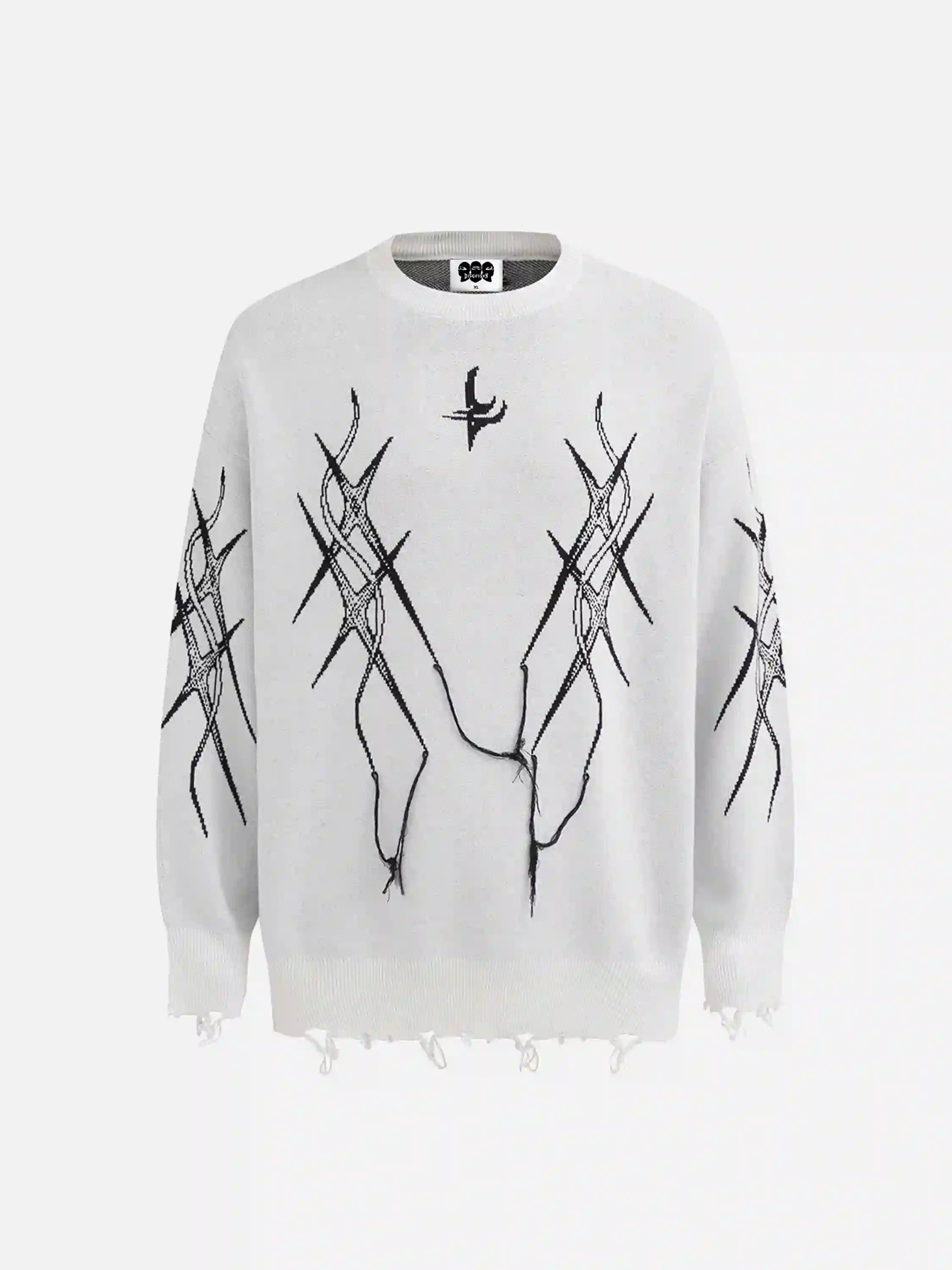 Disguisen Jacquard Thorns Tassel Sweater