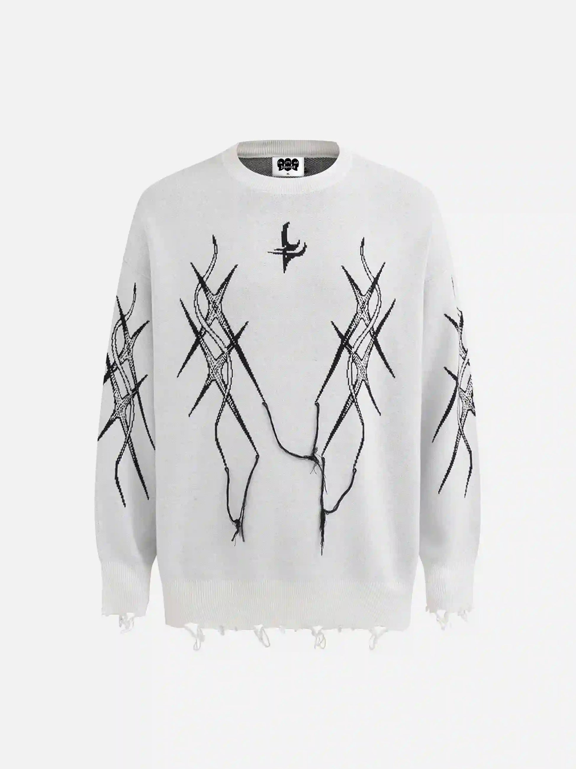 Disguisen Jacquard Thorns Tassel Sweater