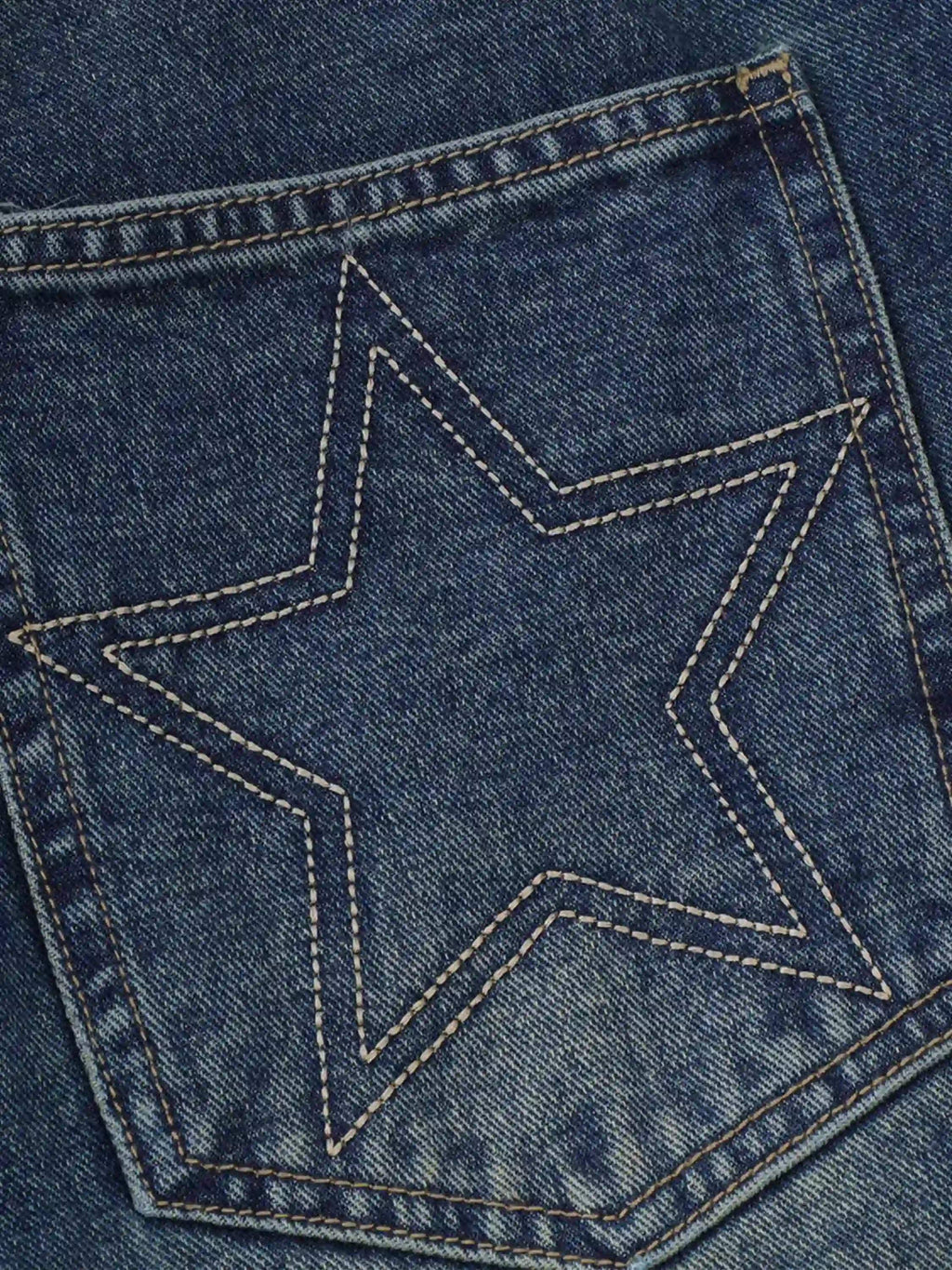 Disguisen American Retro Patchwork Denim Shorts-5213