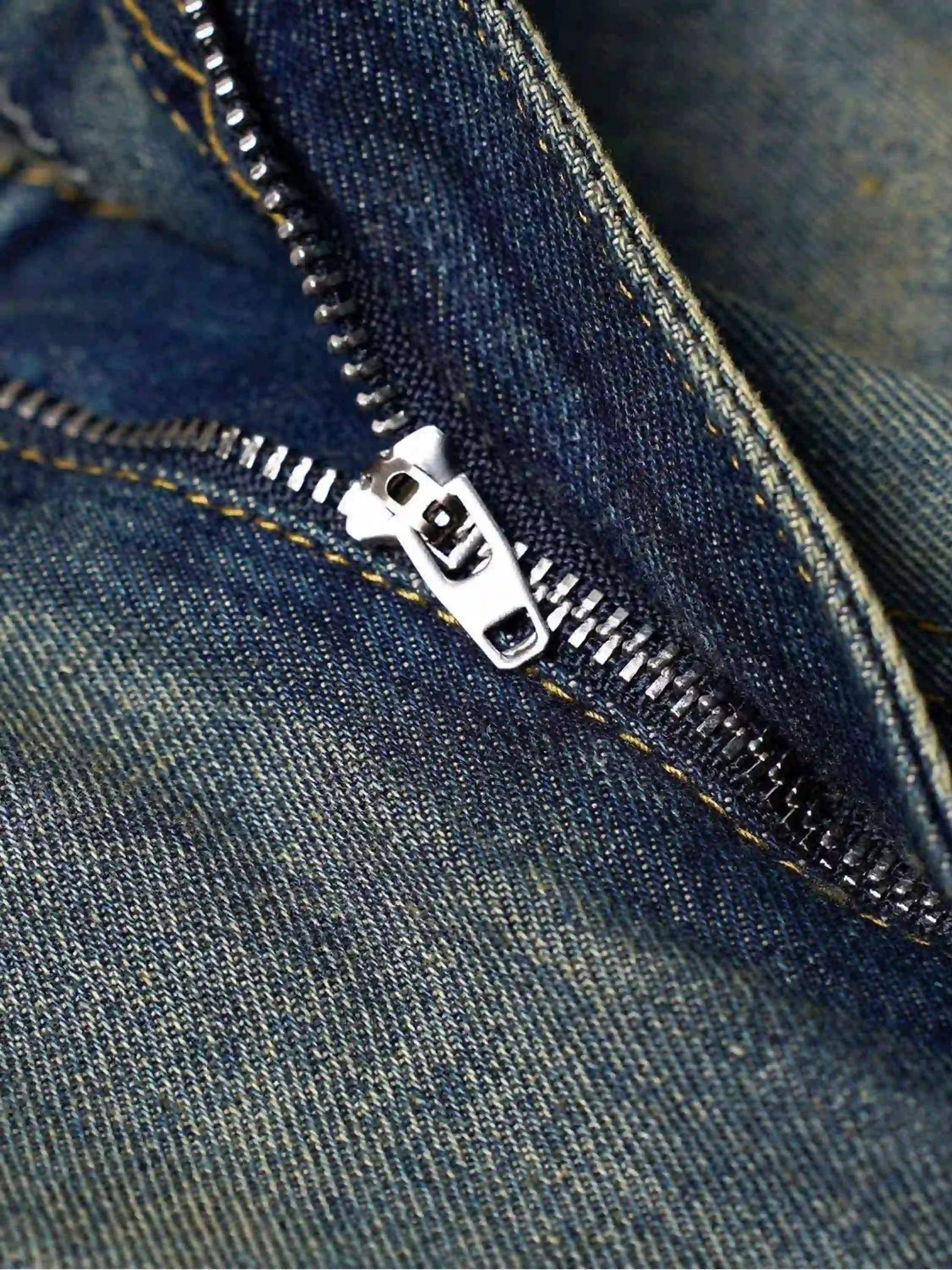 Disguisen Clean Fit Whisker Patchwork Cropped Denim Jorts