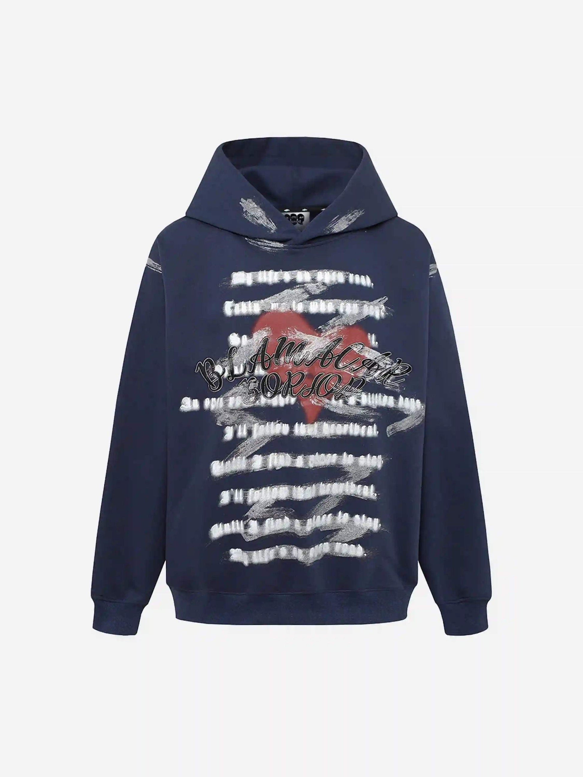 Disguisen High Street Heart Graffiti Print Hoodie