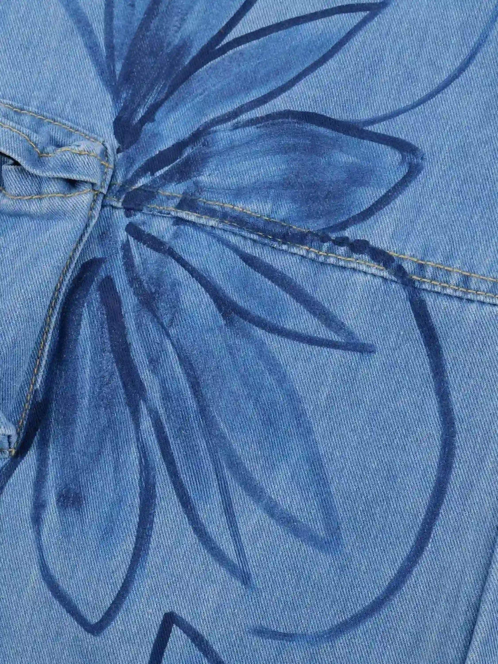Disguisen Street Hand-Painted Graffiti Wide-Leg Jeans