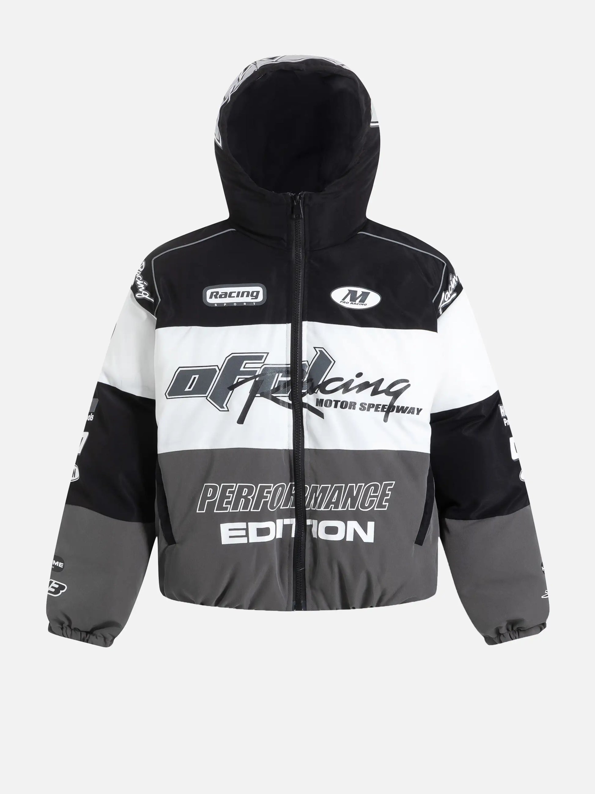 Racing Print Hooded Coat