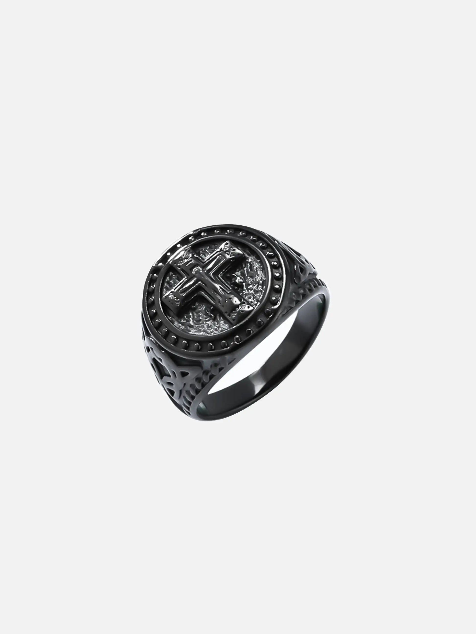 Vintage Dark Cross Ring