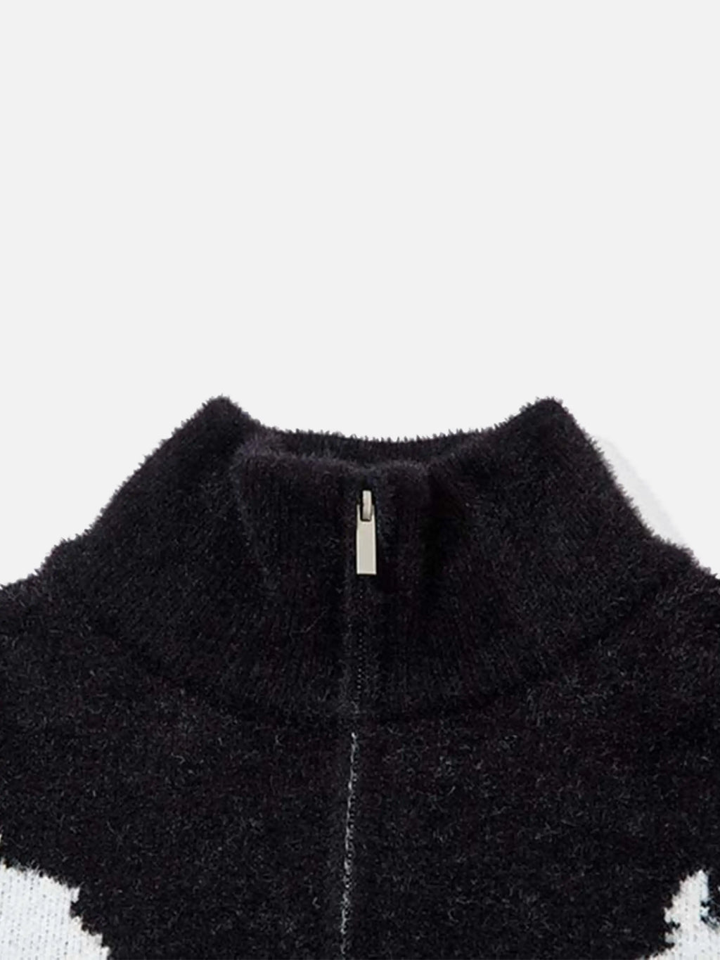 Hand-Painted Slogan Butterfly Jacquard Cardigan