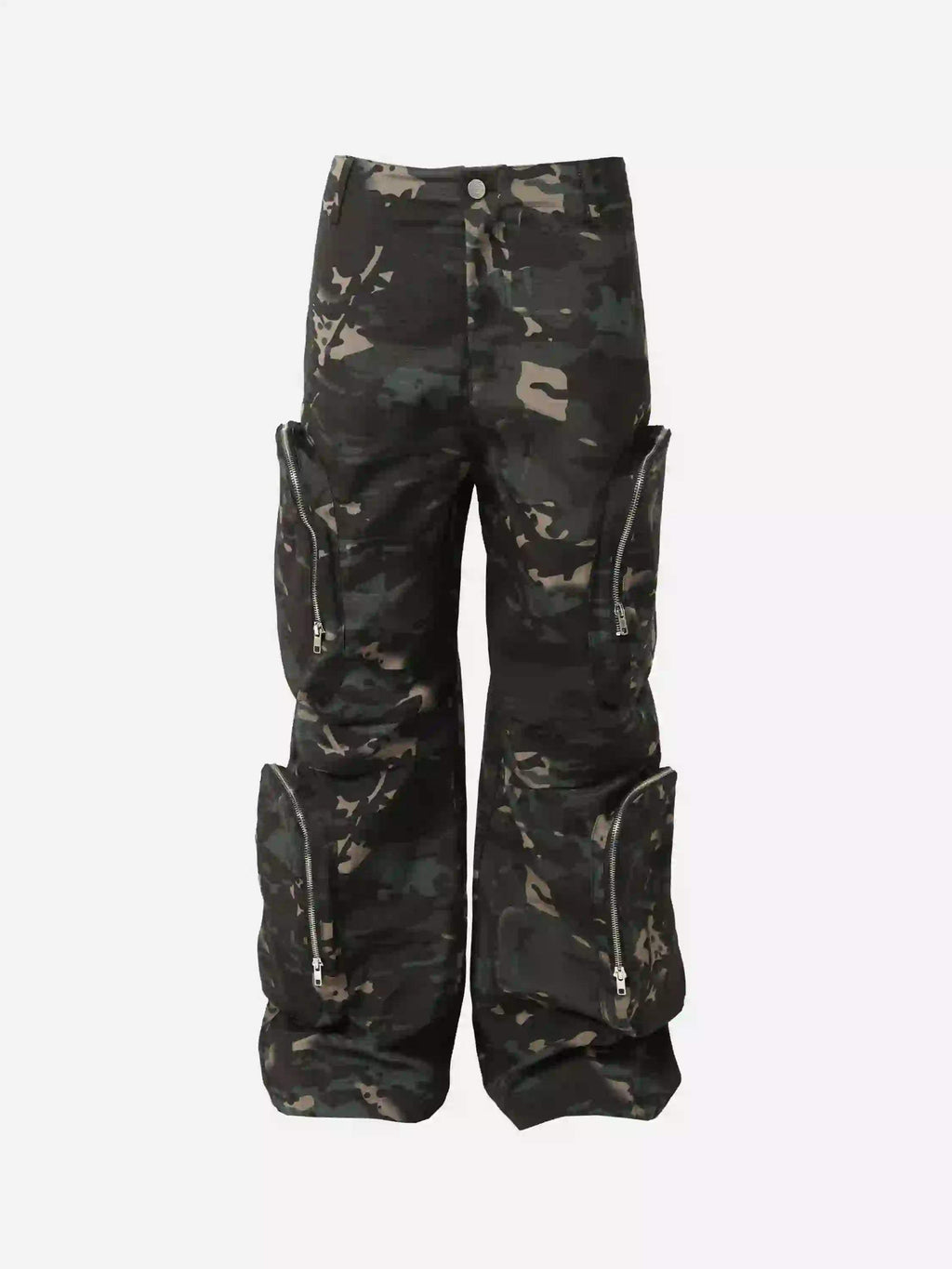 Disguisen Street Dark Camouflage Zipper Cargo Pants