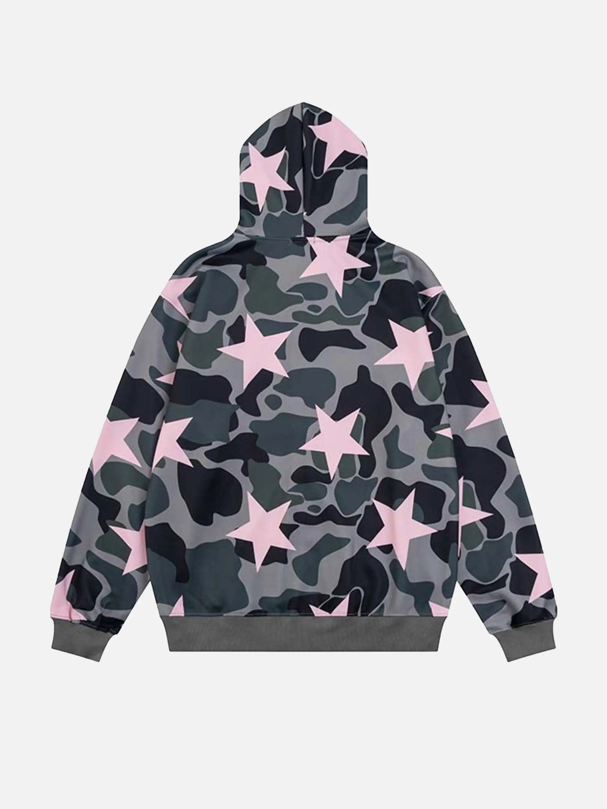 Star Print Zipper Hoodie