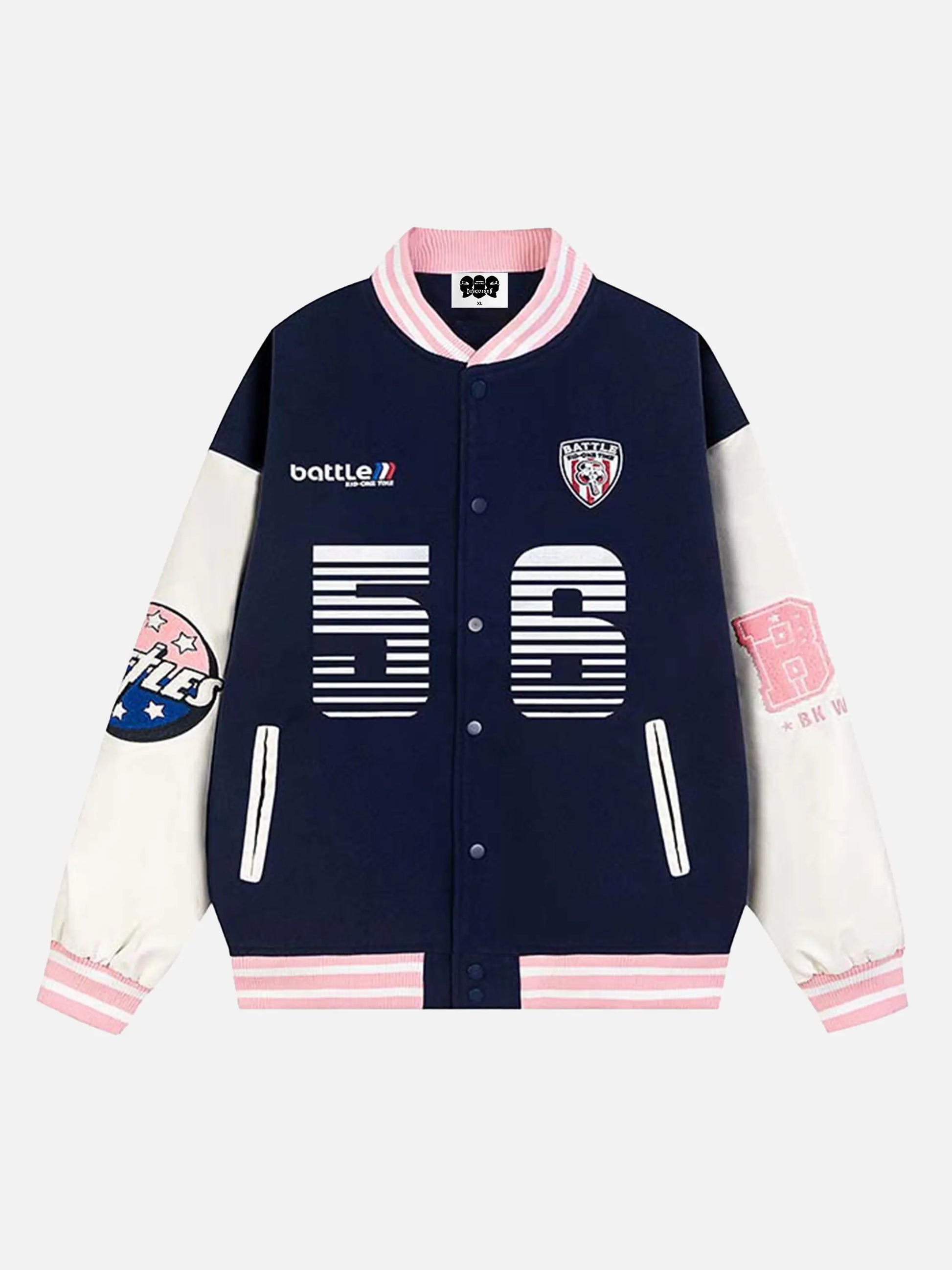 Number 56 Embroidered PU Baseball Jacket