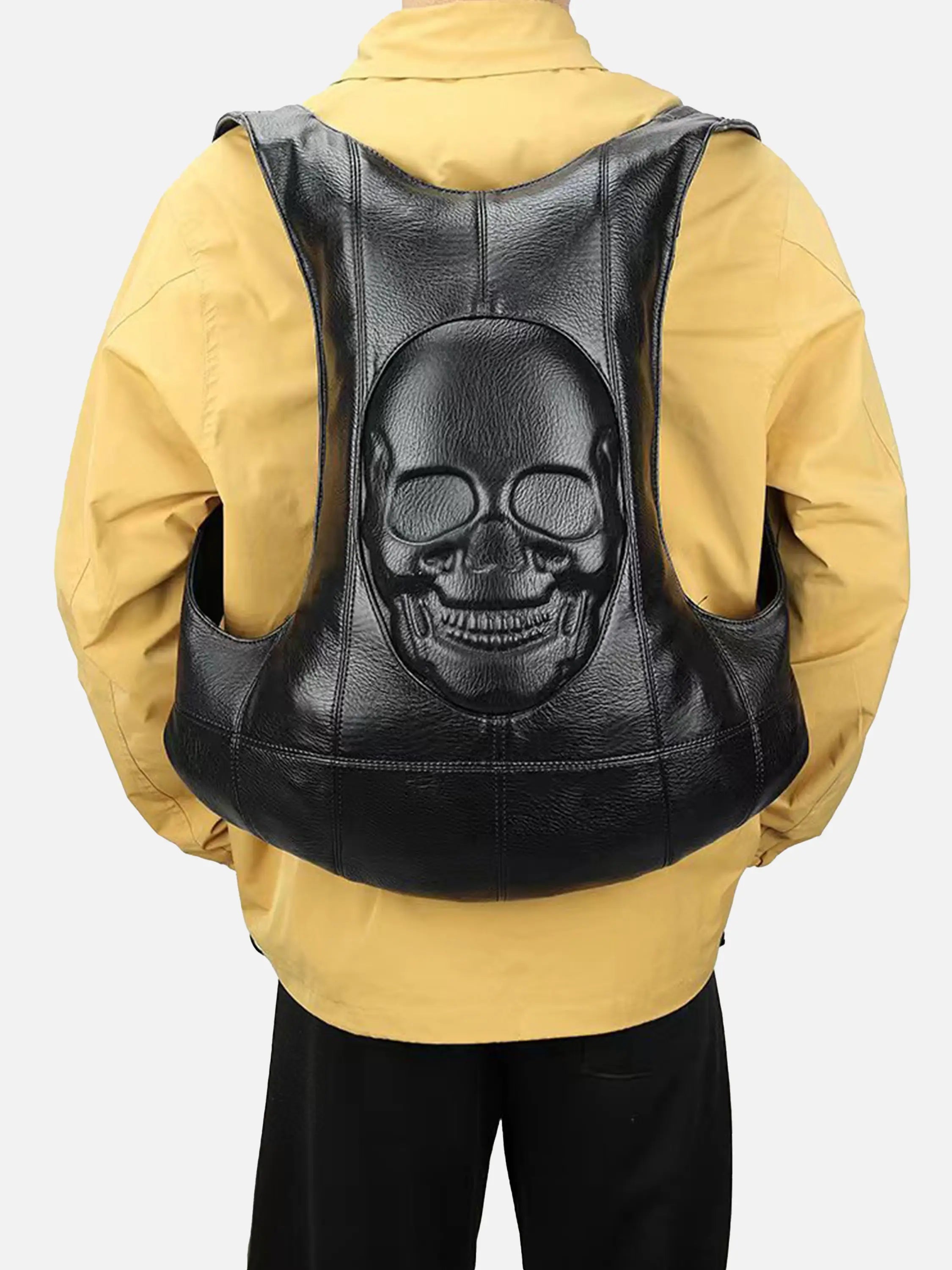 Punk Skull Embossed Backpack