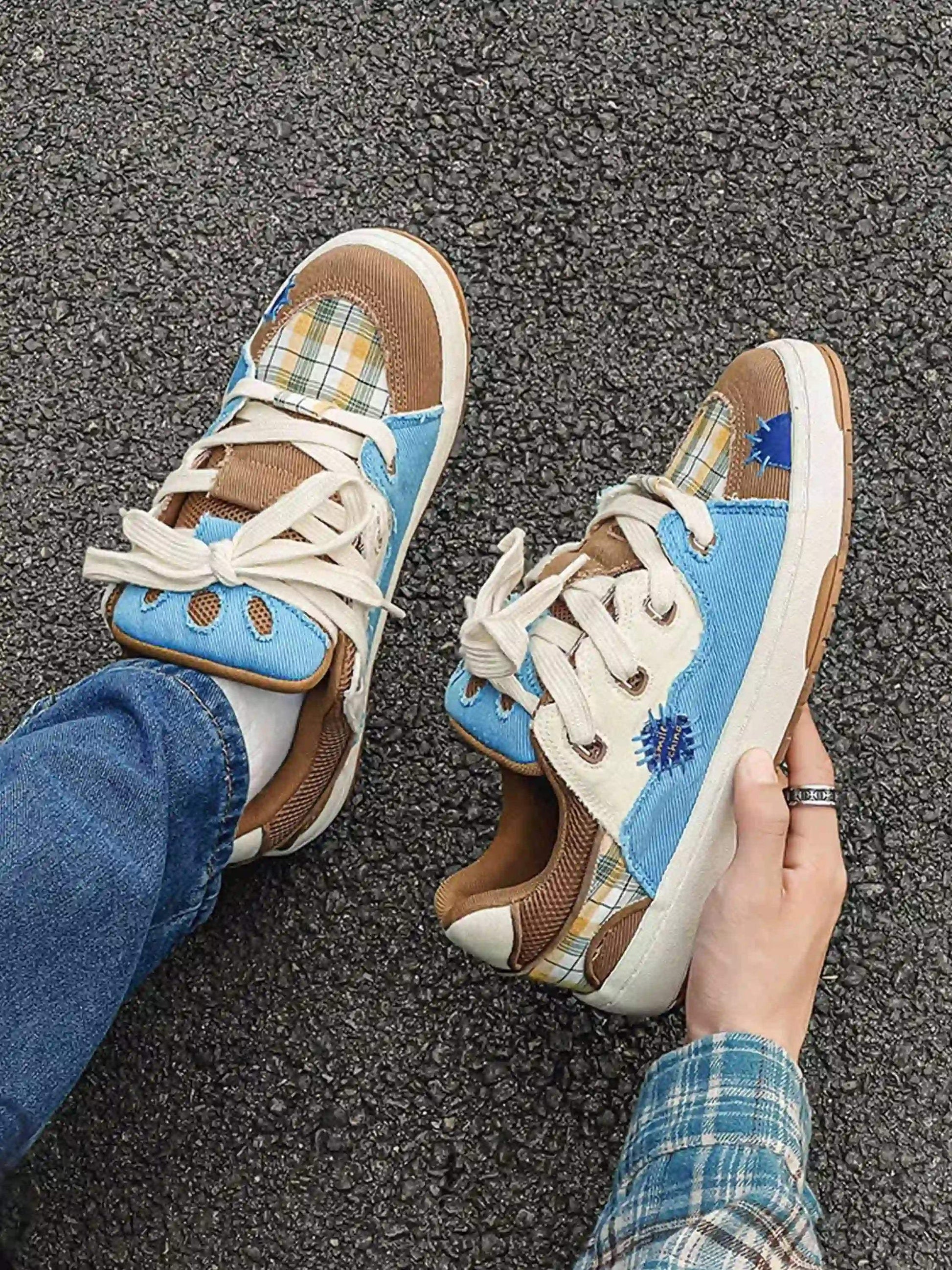 Disguisen Street Hip-Hop Color Matching Bread Shoes
