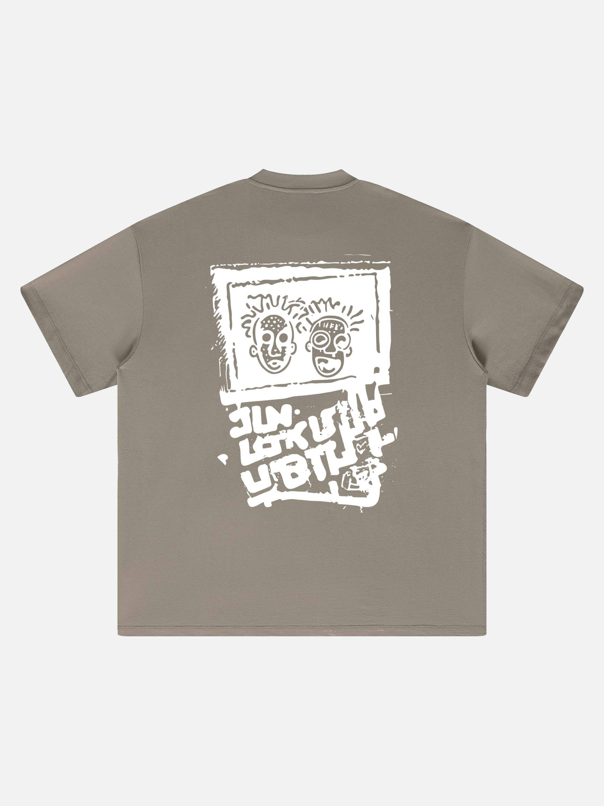 Disguisen Graffiti Cartoon Cotton T-Shirt