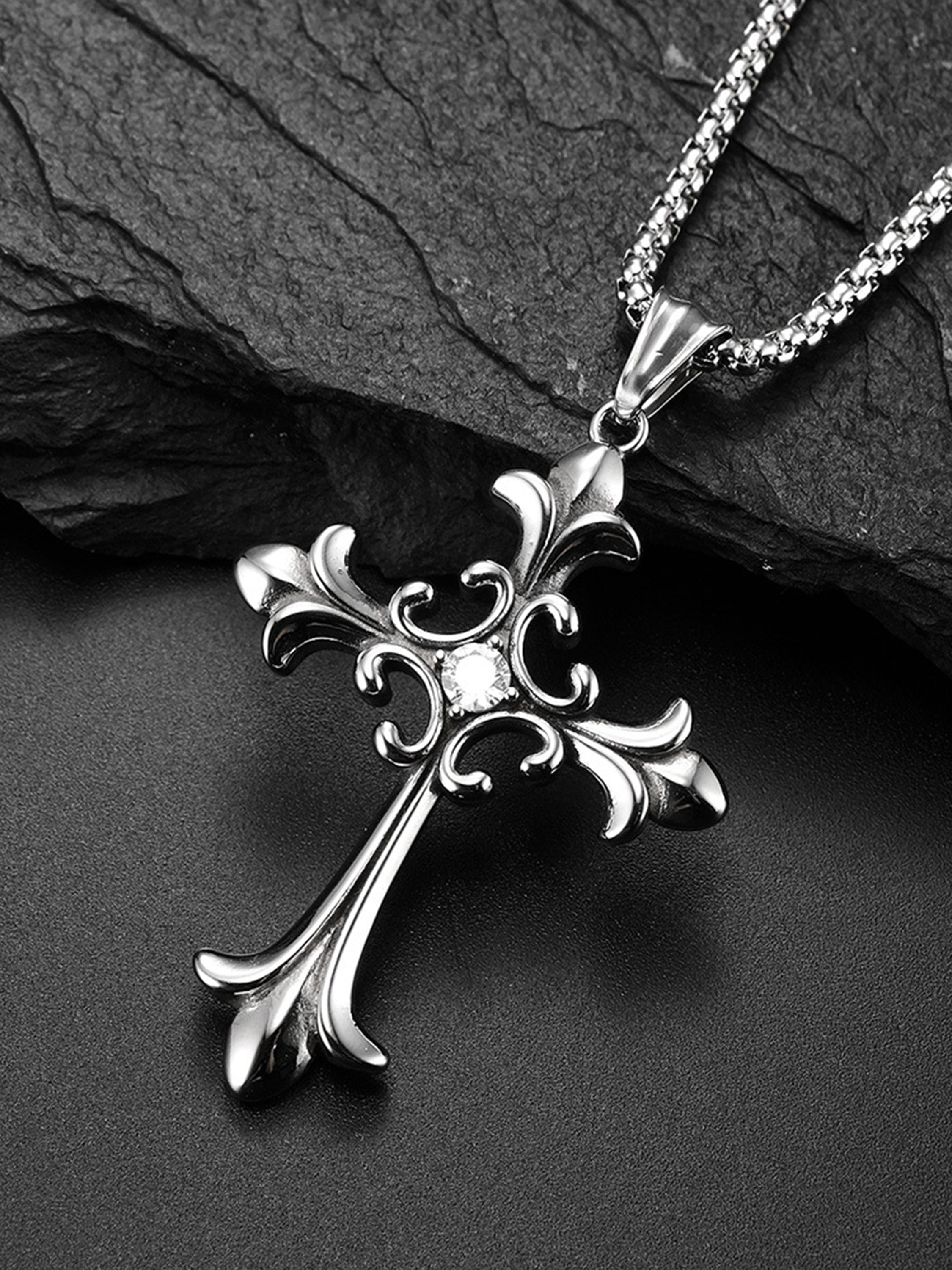 Vintage Cross Diamond Cross Necklace