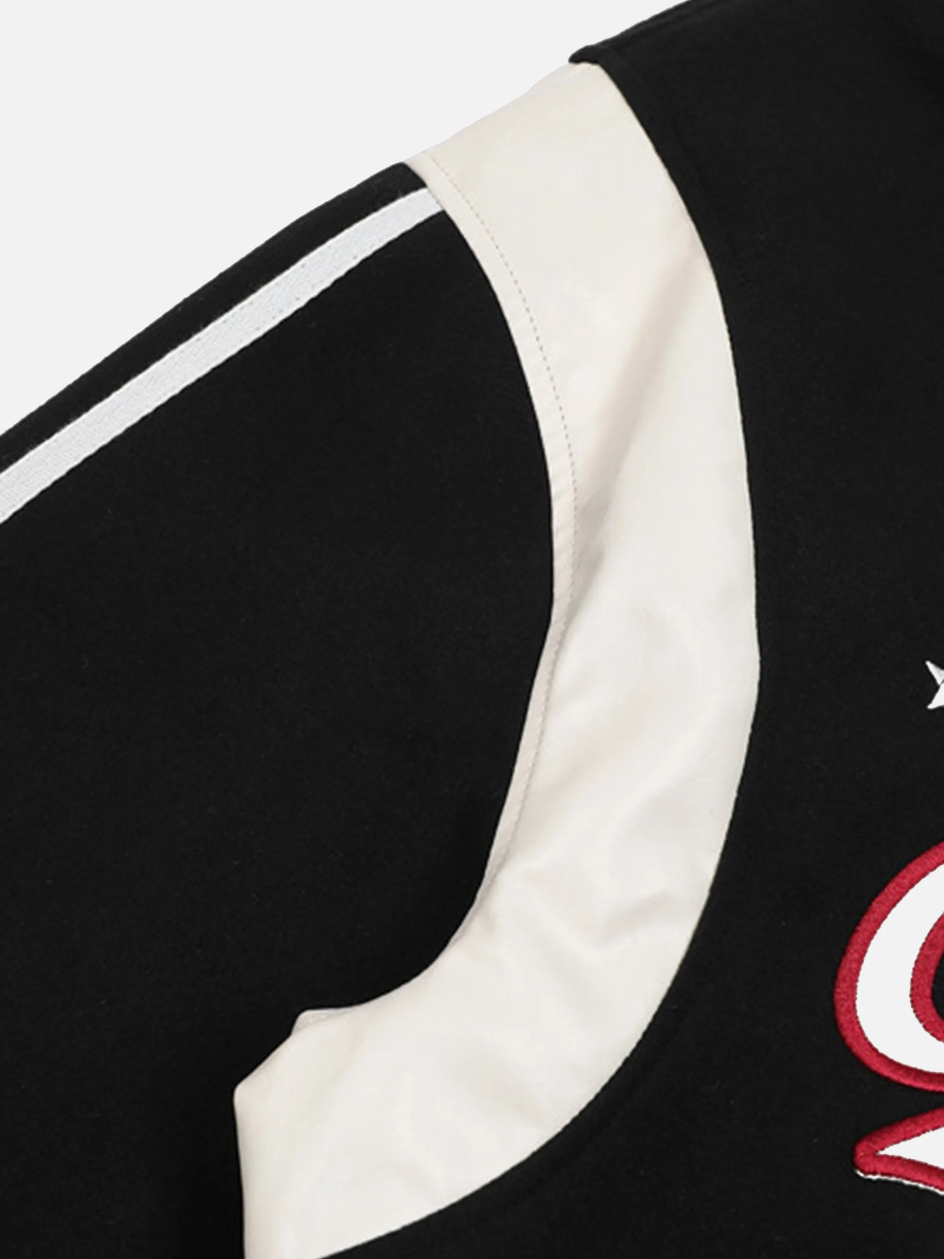 Patchwork Contrast Embroidered Baseball Jacket