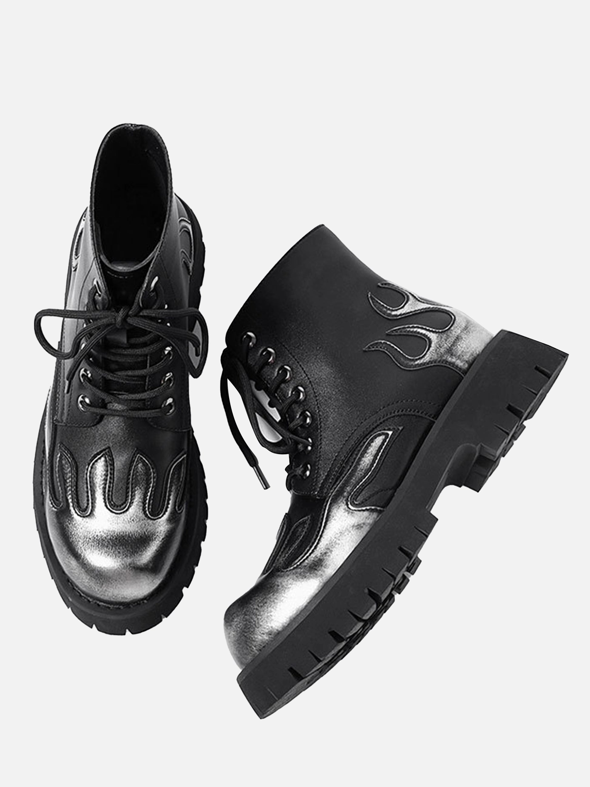 Flame Patch PU Boots