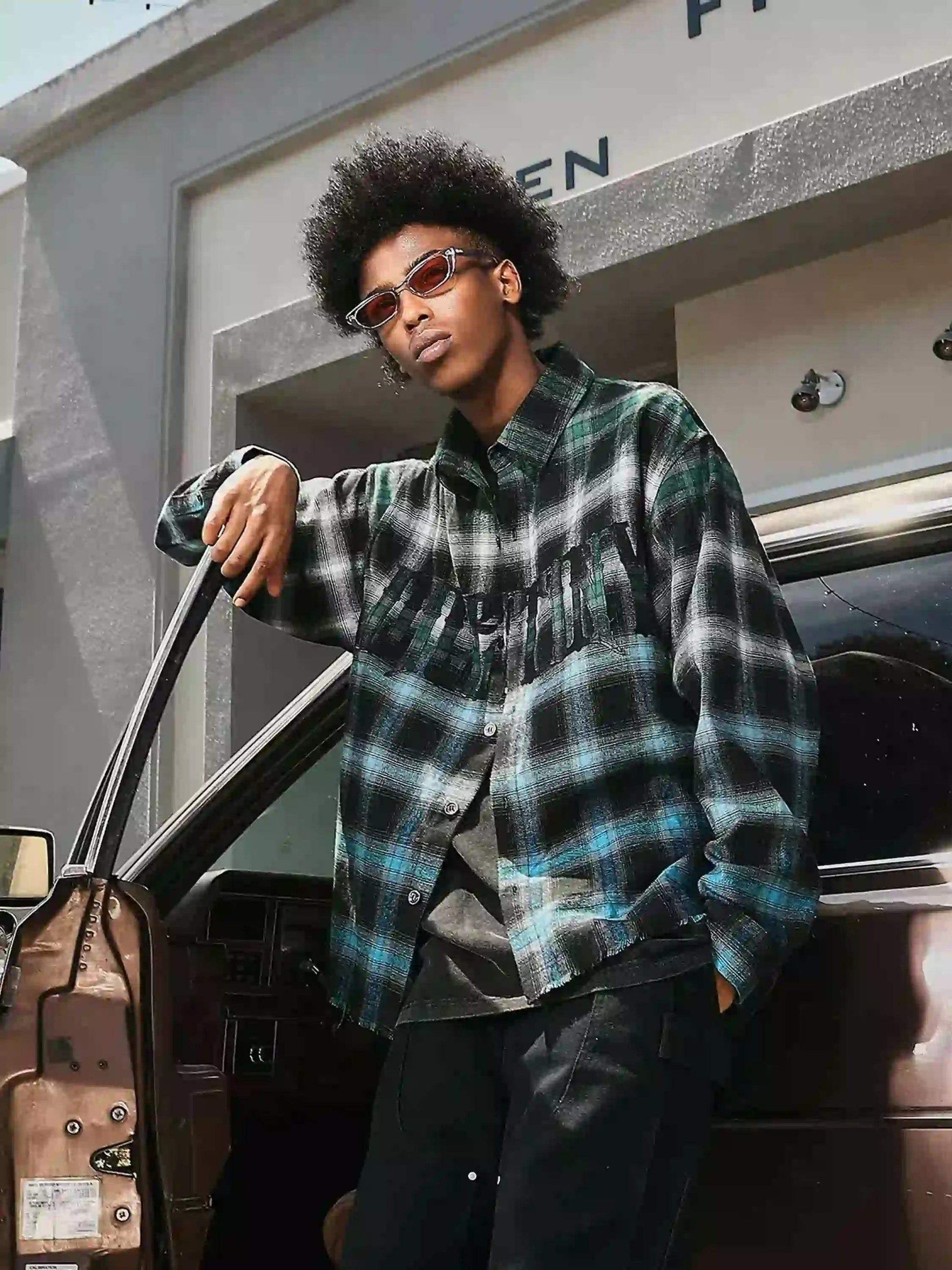 Disguisen American High Street Flame Contrast Patchwork Shirt