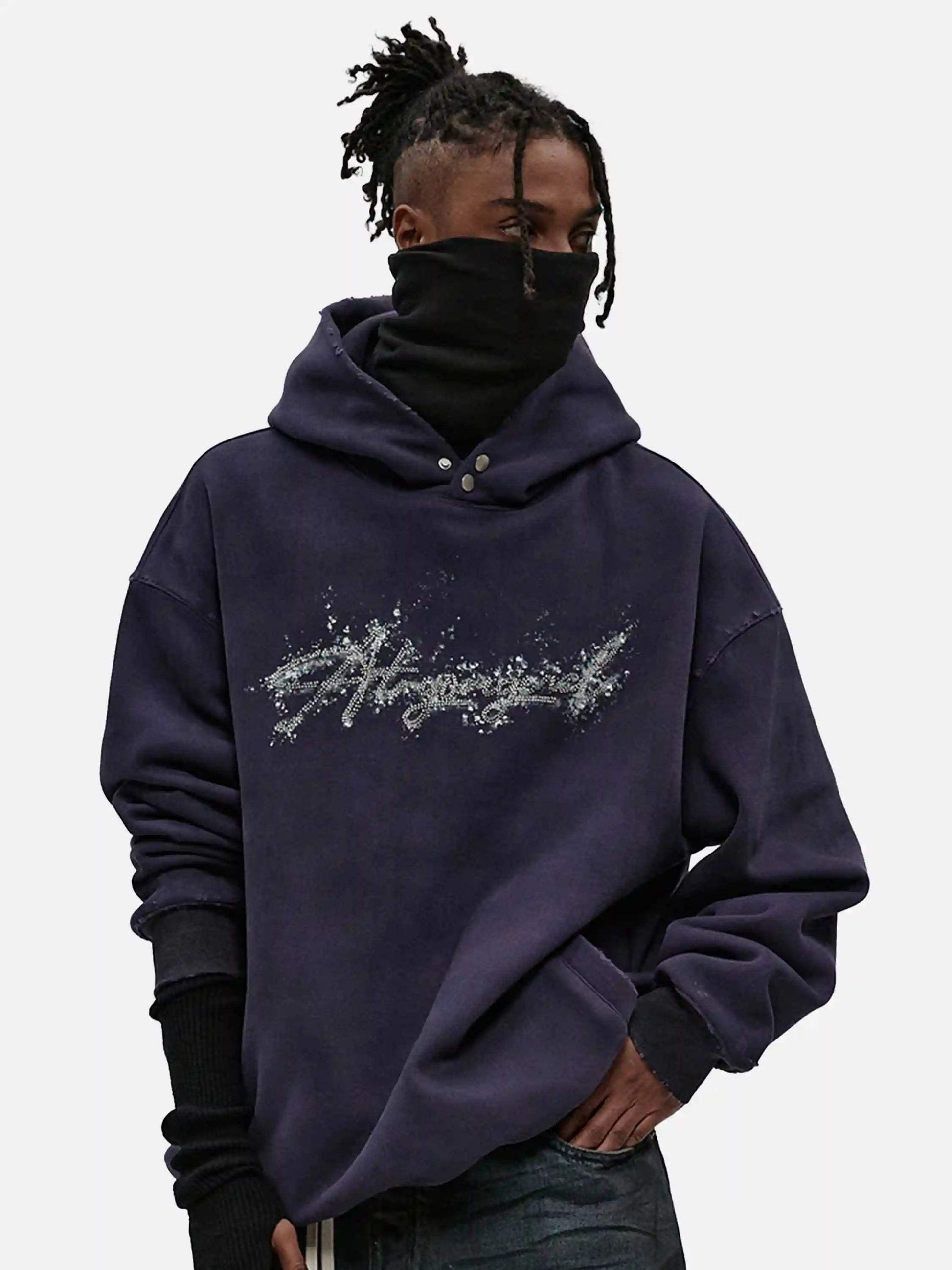 Disguisen American Style Hot Diamond Dirty Dyed Hoodie