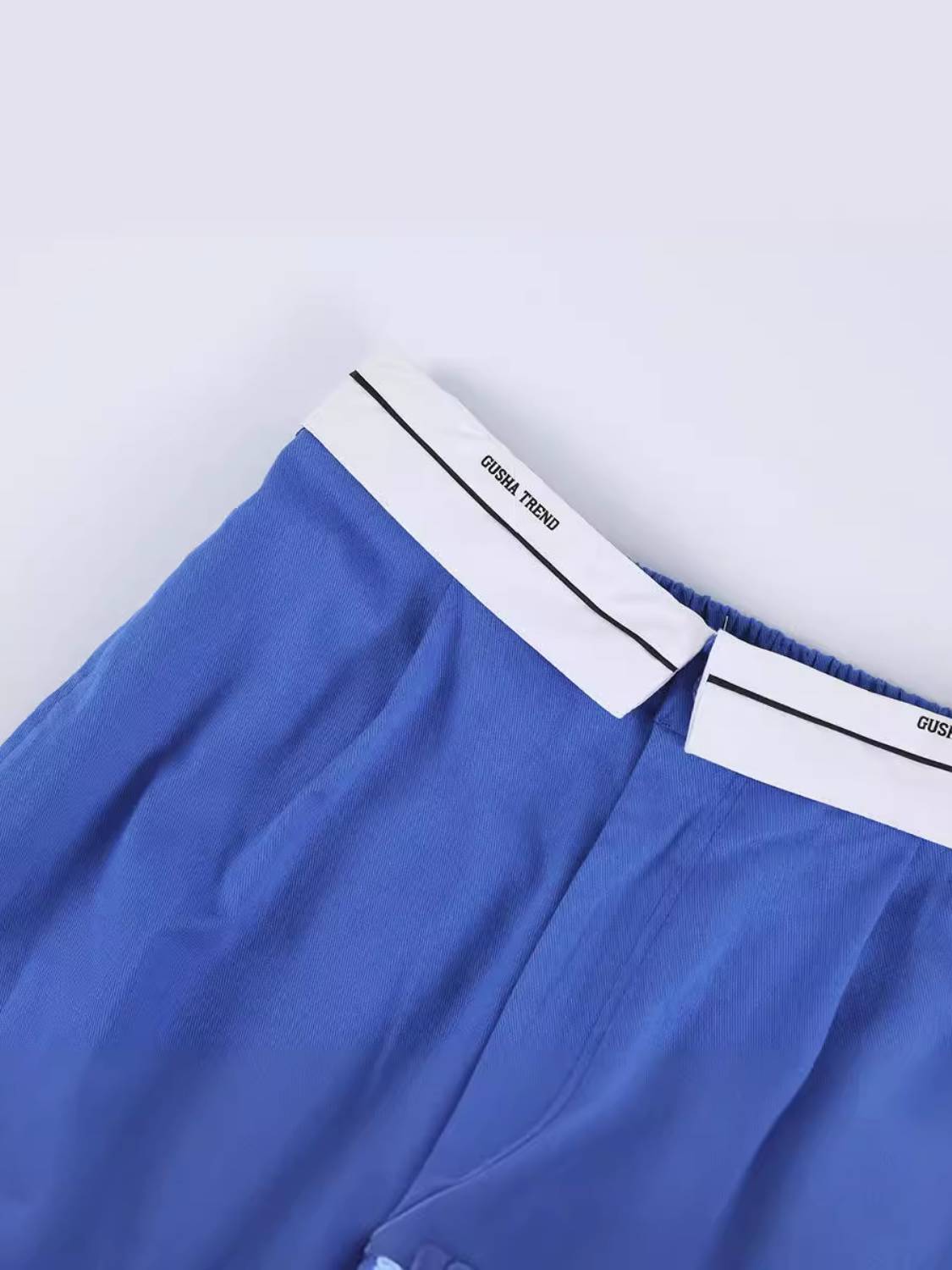 Blue Lapel Cargo Pants