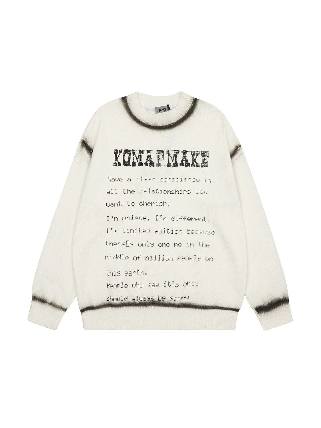 High Street Spray Paint Letter Print Sweater