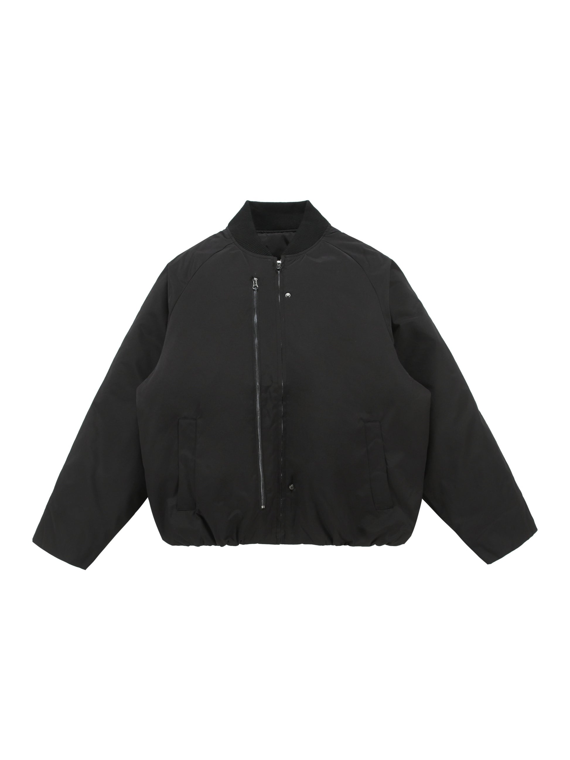 Simple Pleated Zip-Up Jacket