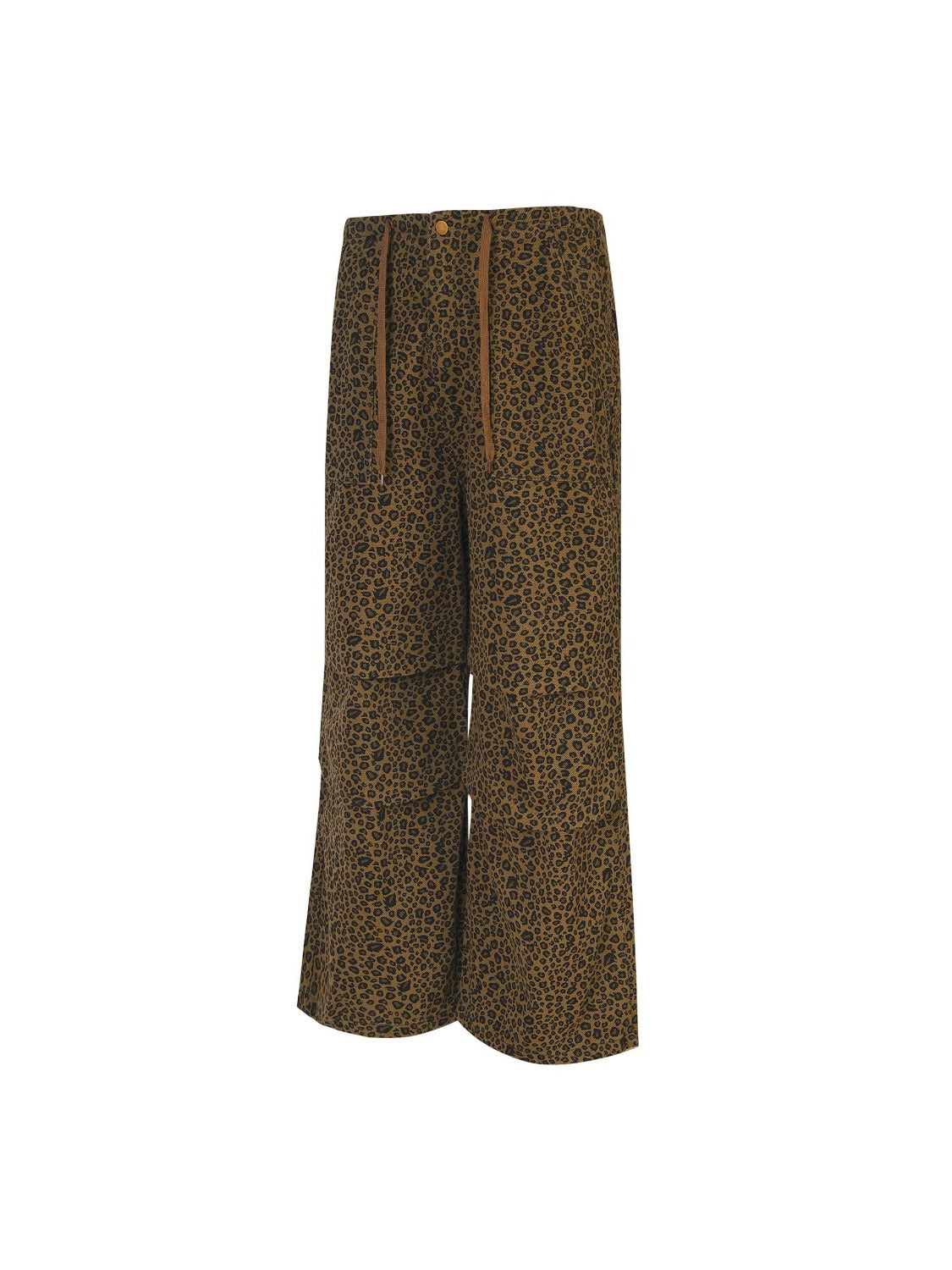 Leopard Print Drawstring Cargo Pants