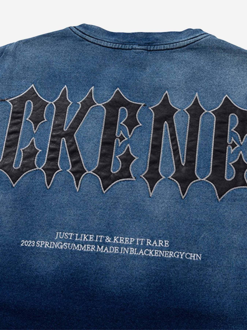 Disguisen Tie-dye Gradient Letter Embroidery T-shirt