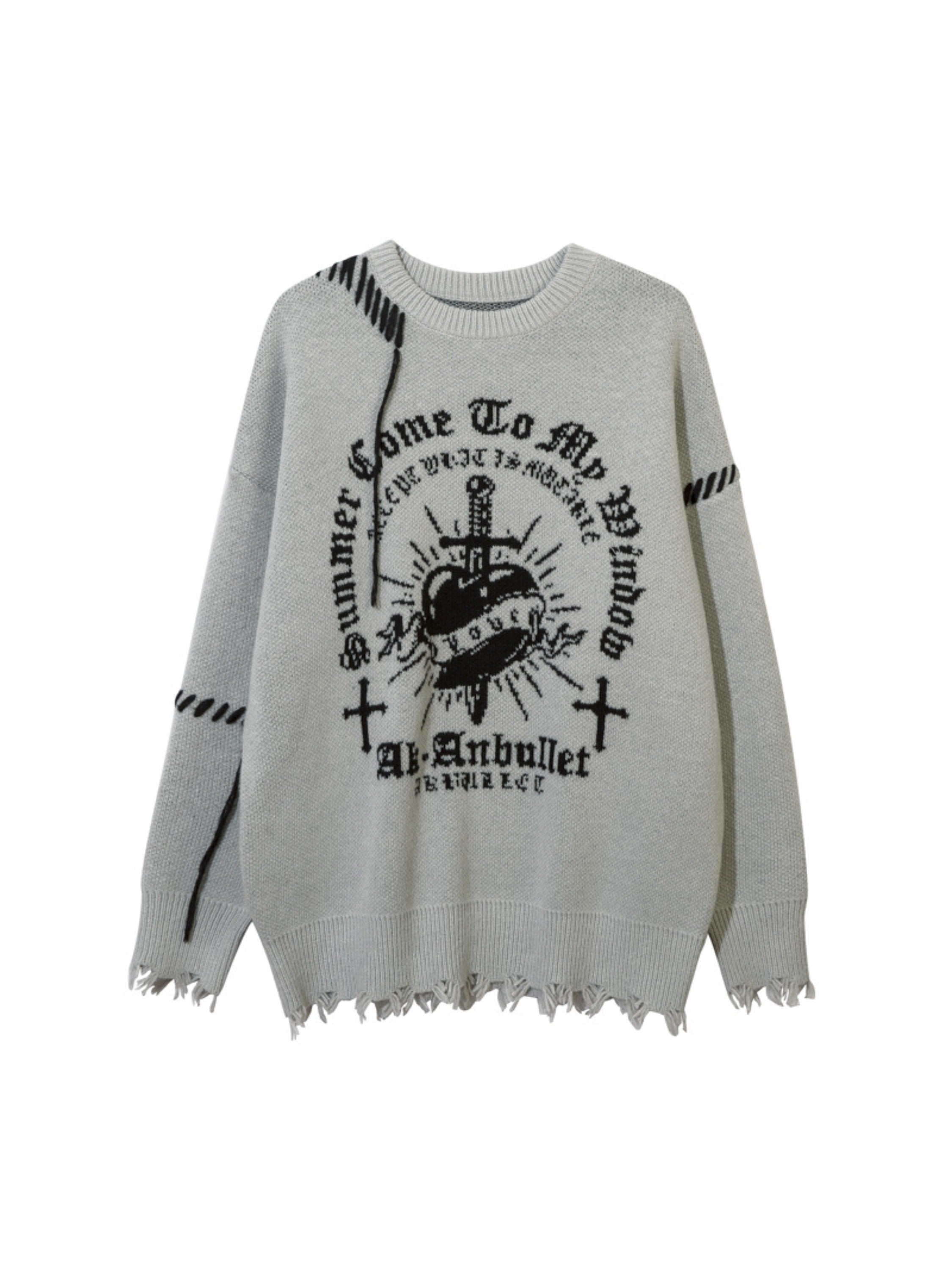 Dark Linear Design Sweater