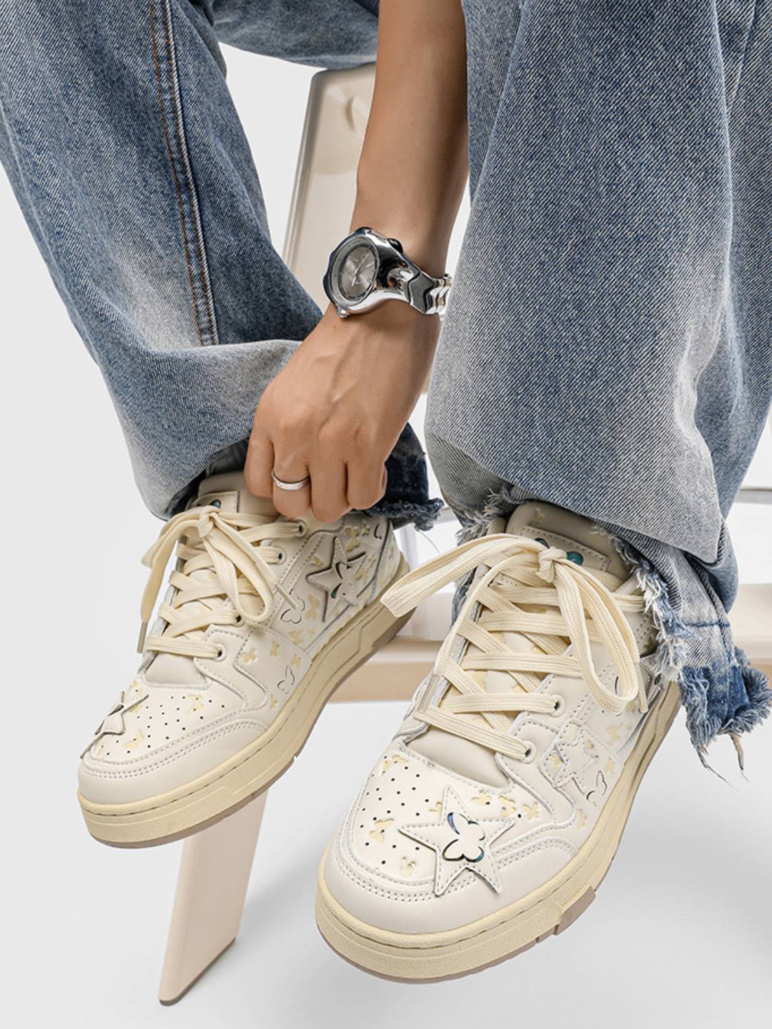 Star & Butterfly Patch Sneakers