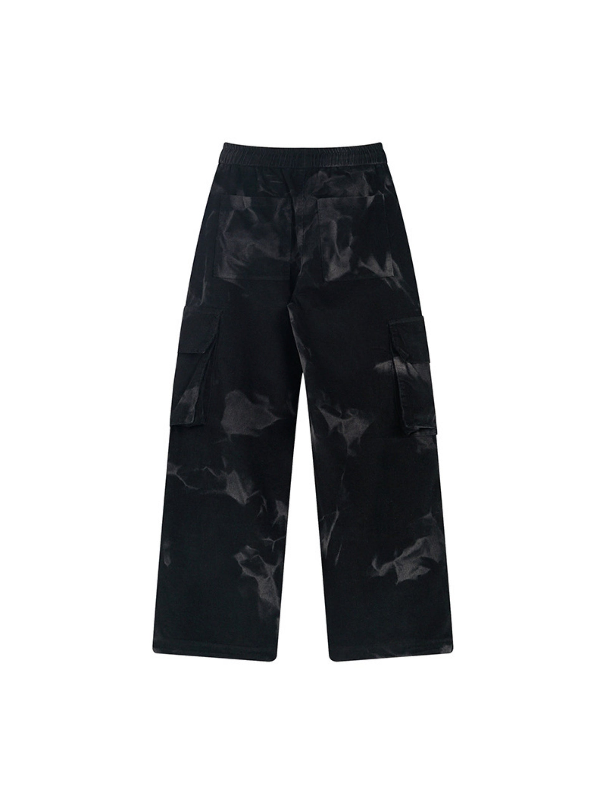Tie-dye Pleated Corduroy Multi-pocket Pants