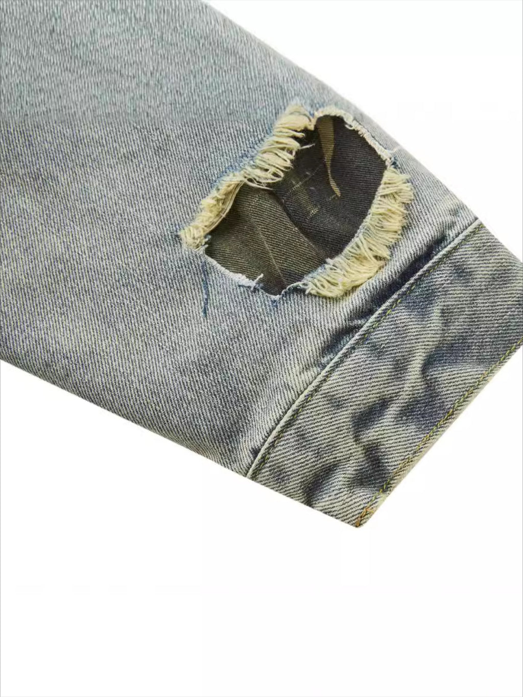 Vintage Washed Worn Loose Ripped Denim Jacket
