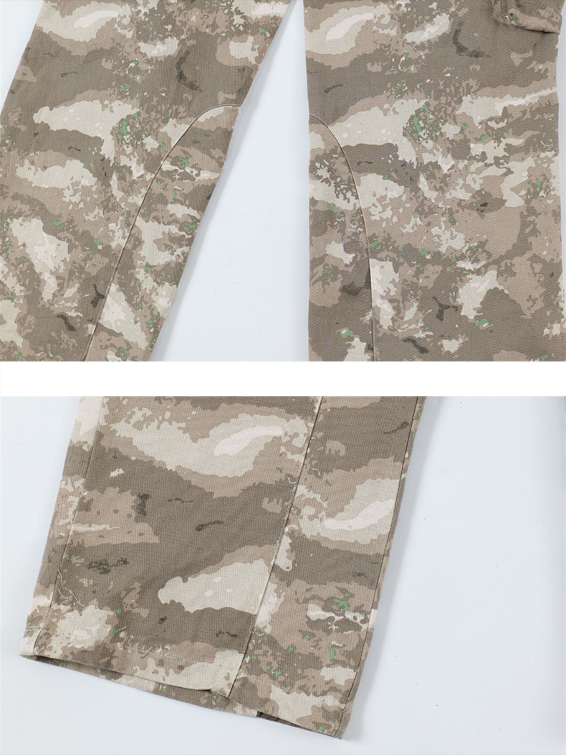 Functional Camouflage Straight-leg Cargo Pants