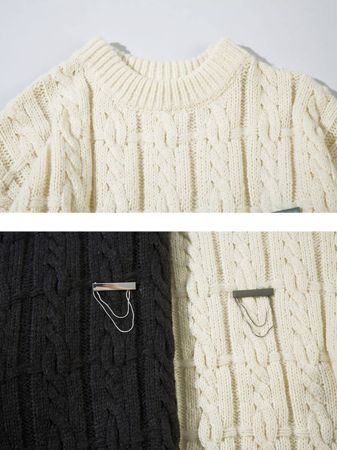 Vintage Curled dough twists Damage Flow Sweater
