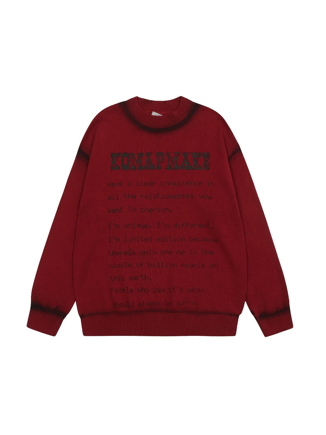 High Street Spray Paint Letter Print Sweater