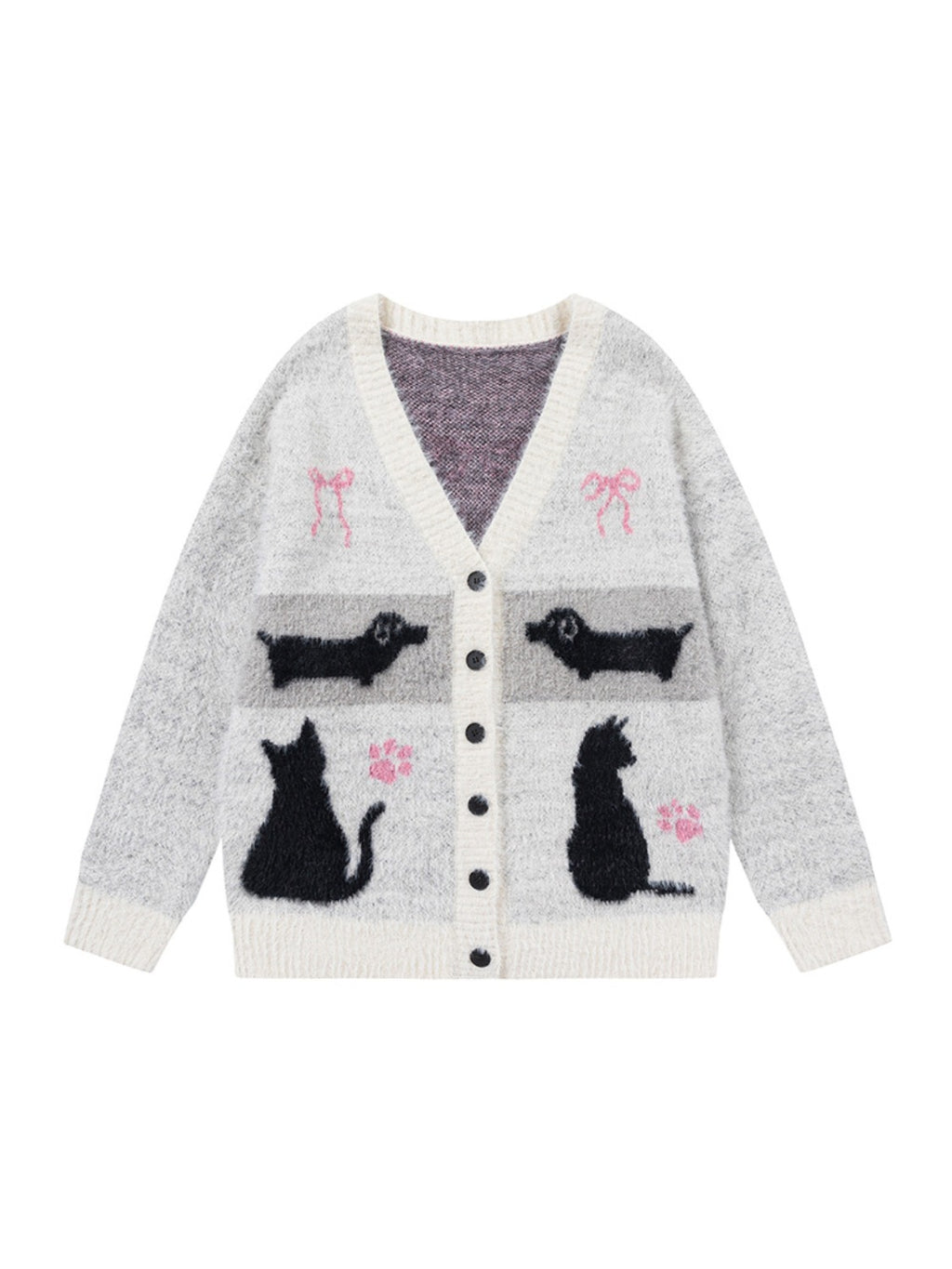 Vintage Stripes Collision Color Thickened Cardigan