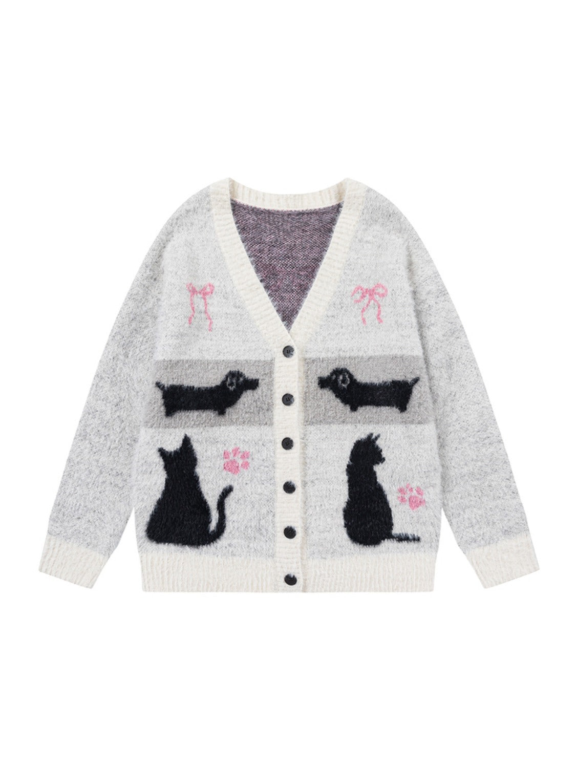 Vintage Stripes Collision Color Thickened Cardigan