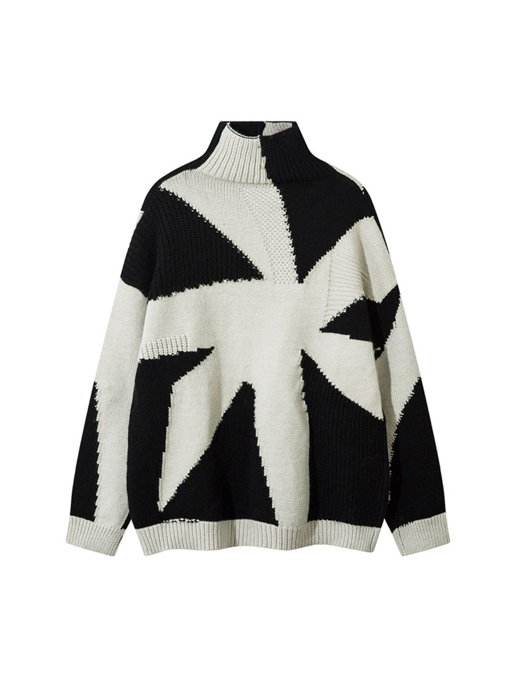 High Street High-neck Spiral Jacquard Sweater