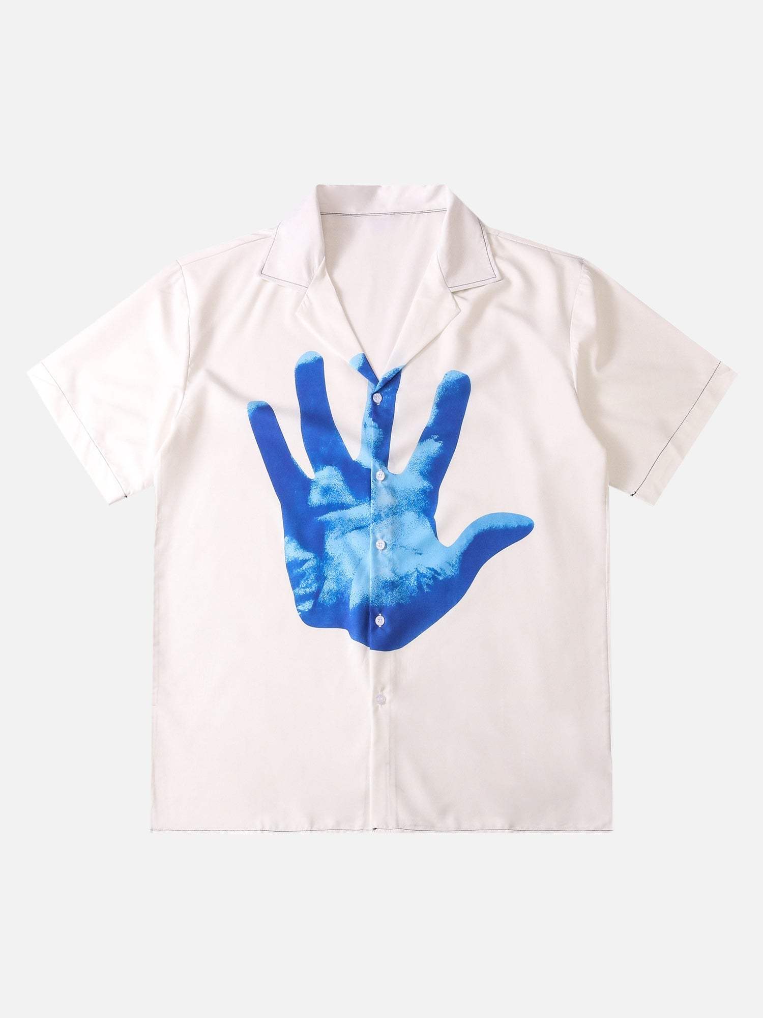 Disguisen Palm Digital Print Loose Lapel Short Sleeve Shirt