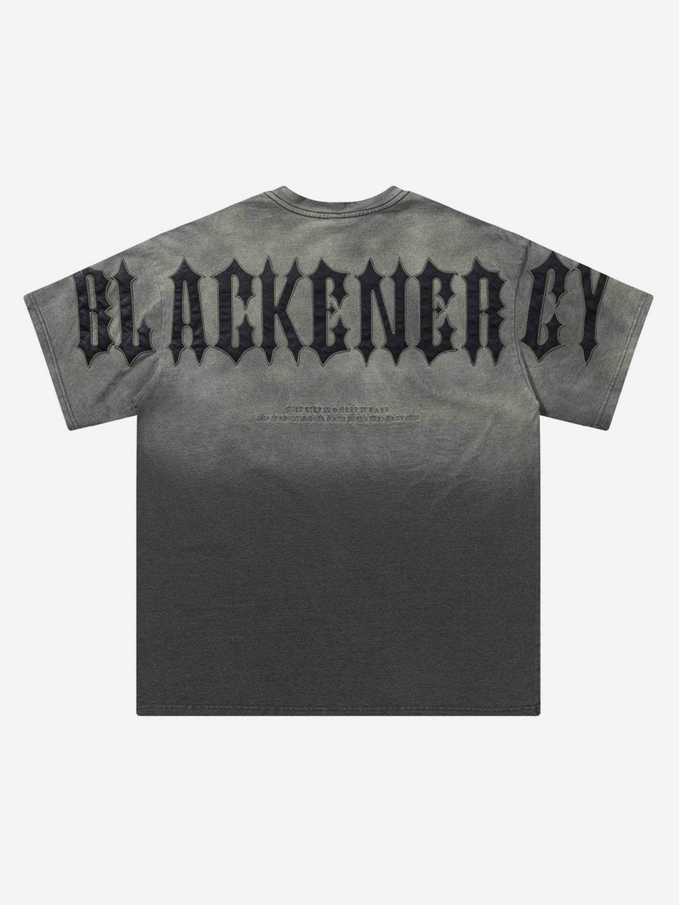 Disguisen Tie-dye Gradient Letter Embroidery T-shirt