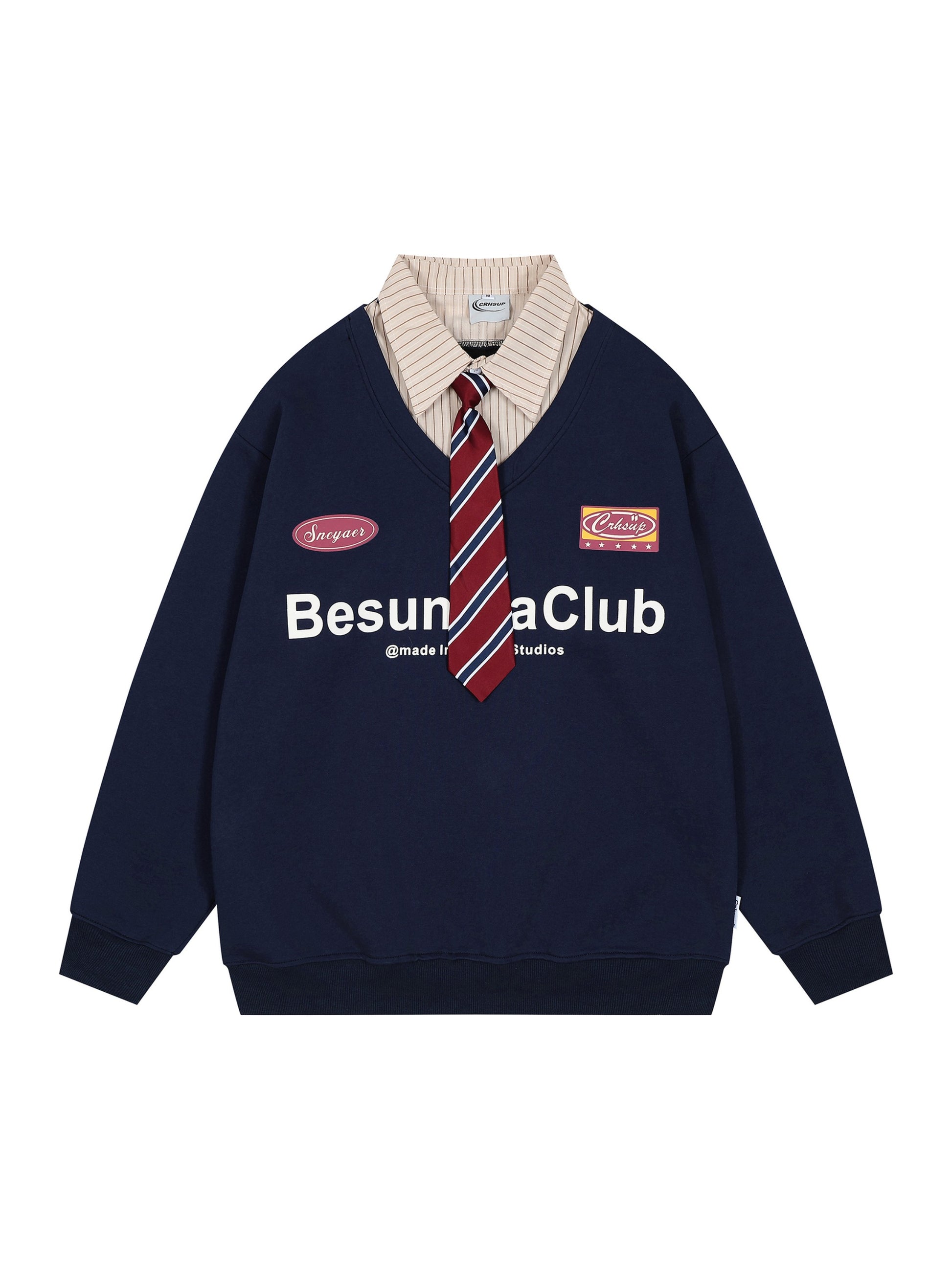 Preppy Style Fake Two Piece Sweatshirt