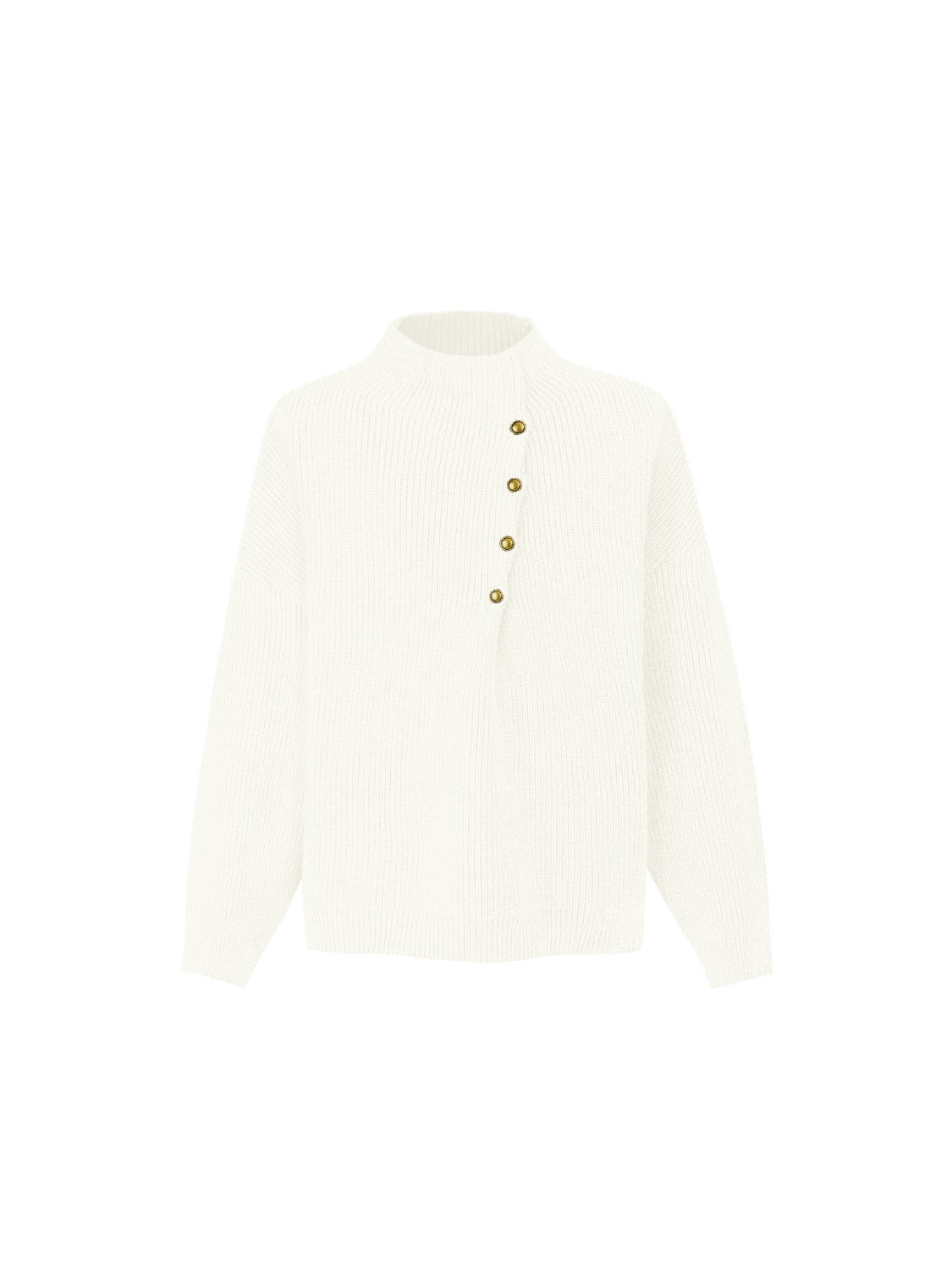 Vintage High-neck Button Leisure Sweater