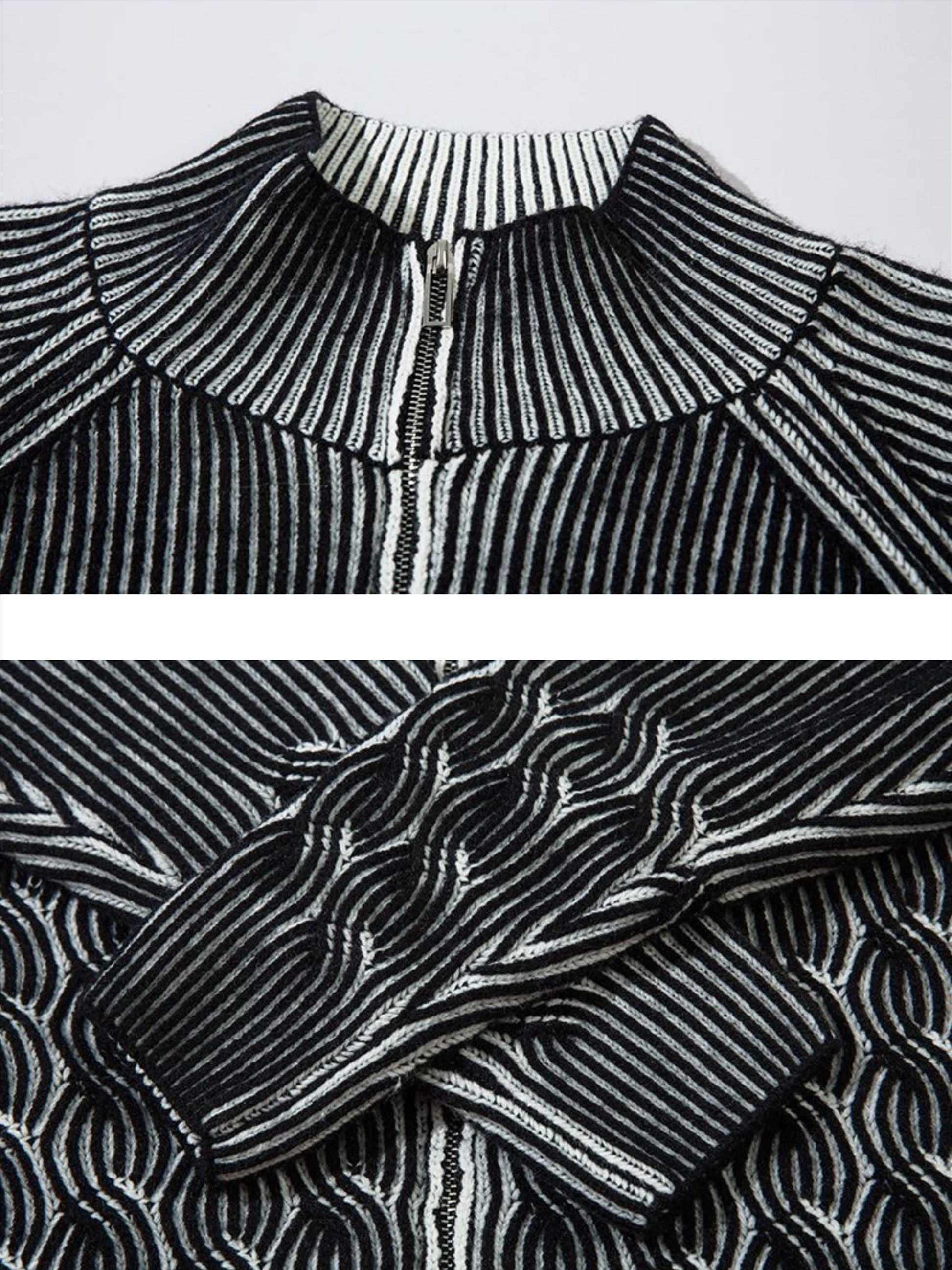 Vintage Turtleneck Zipper Cardigan