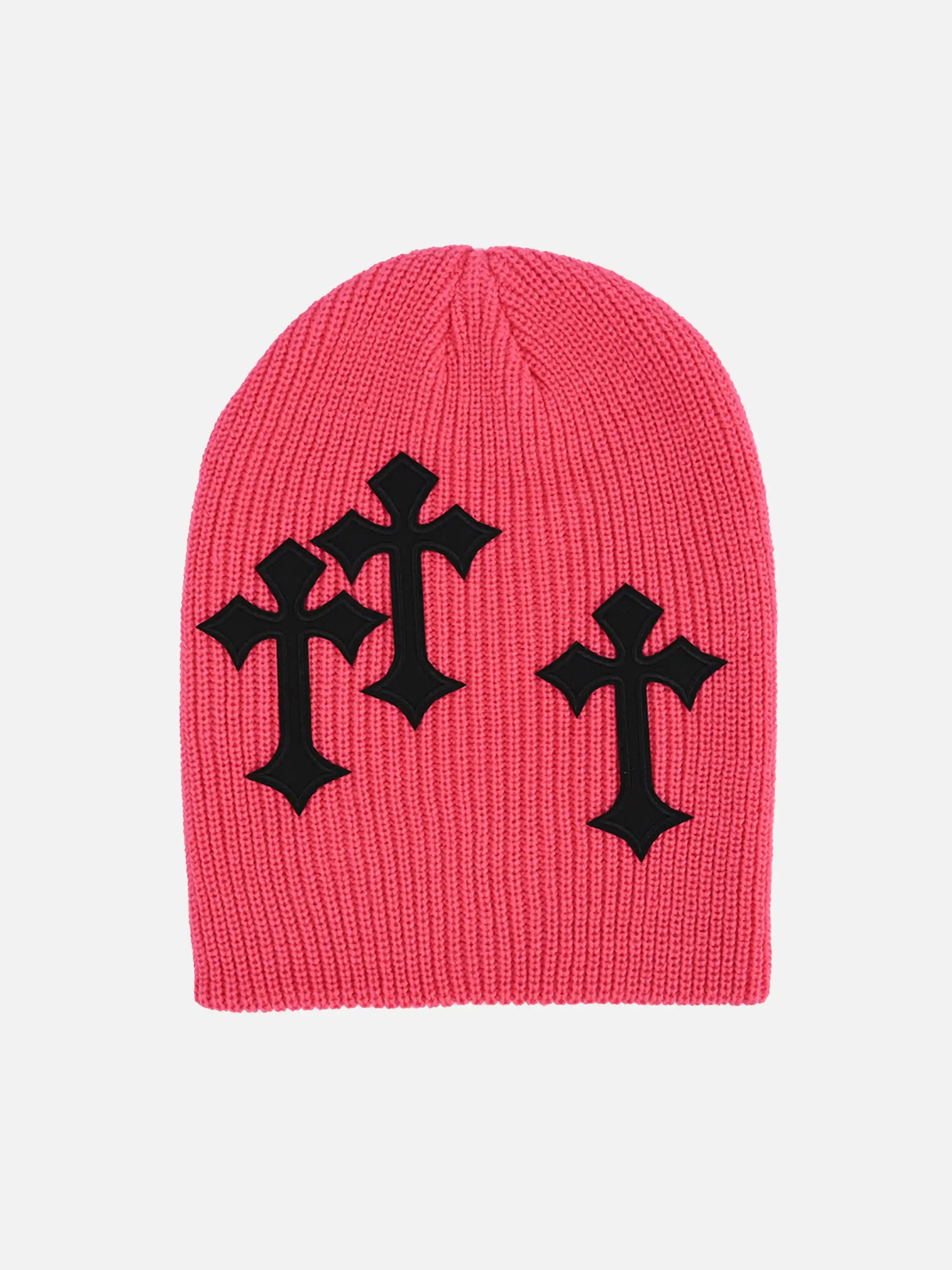 Cross Applique Knitted Hat