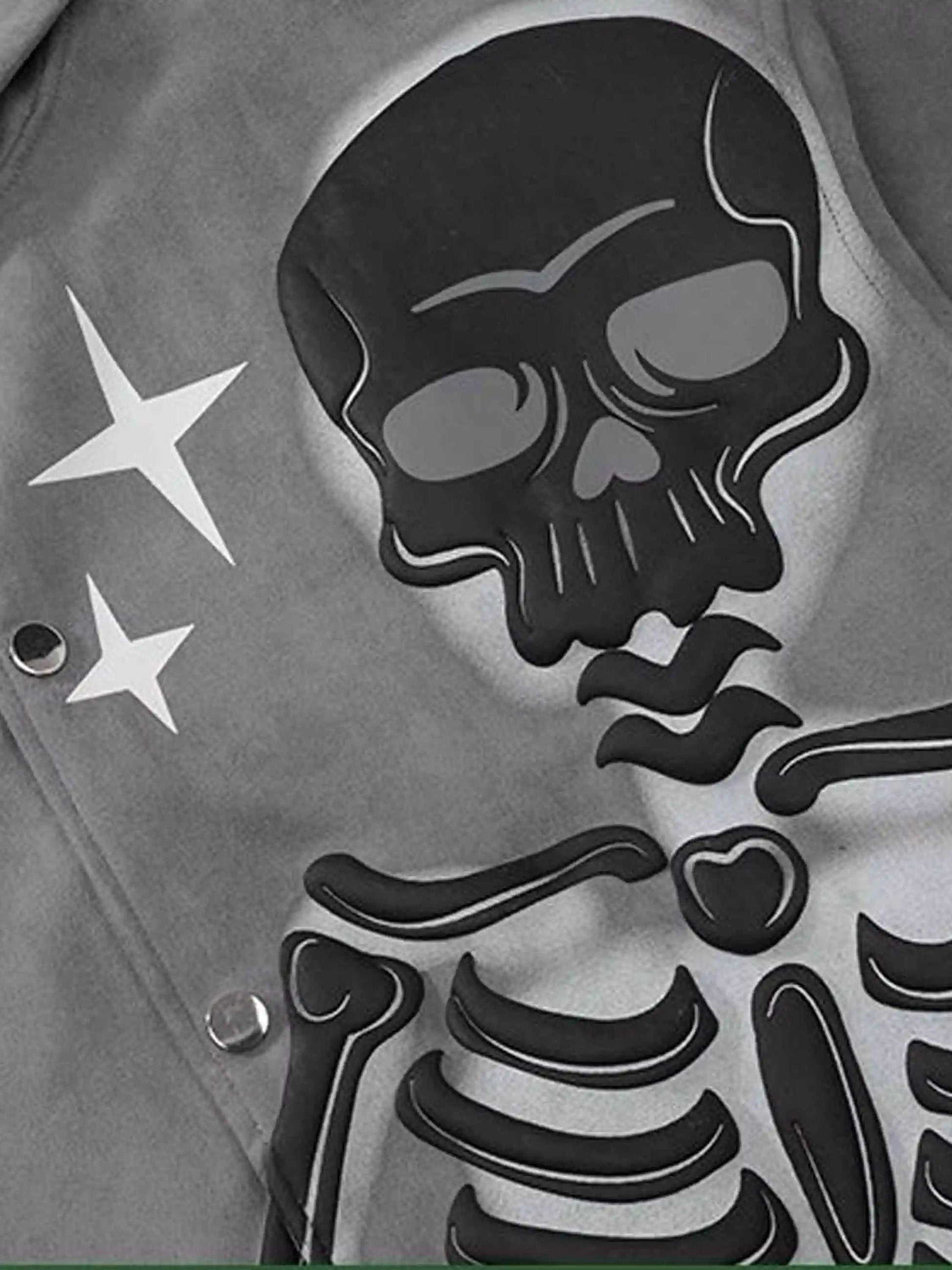Disguisen American Style Skull Foam Print Cardigan Hoodies