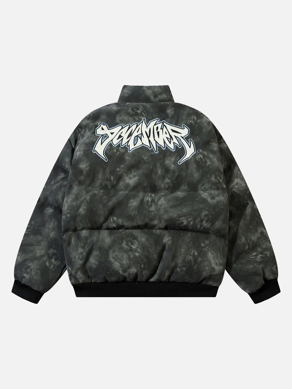 Disguisen American Retro Pu Graffiti Font Embroidered Coat